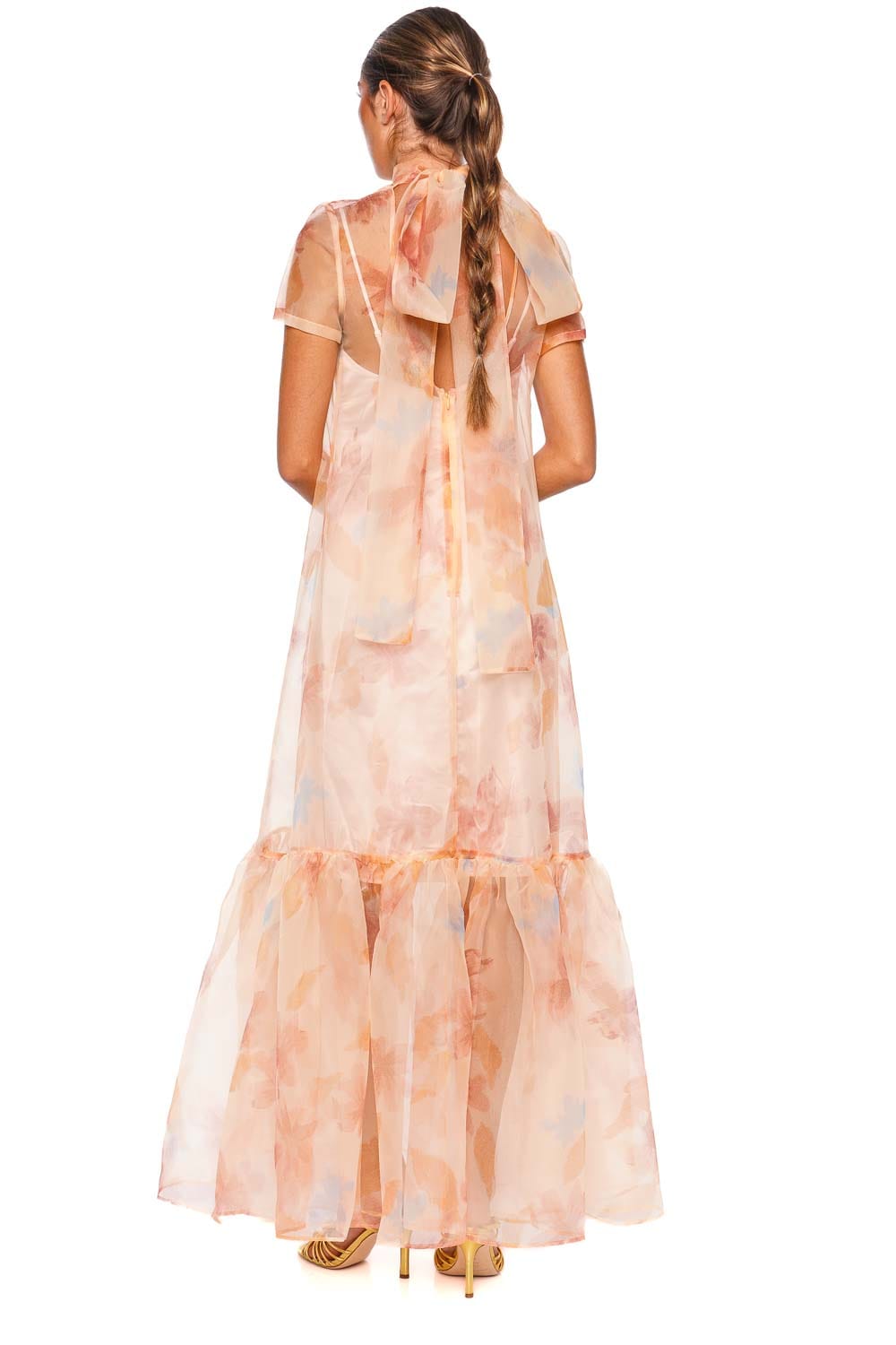 Staud Calluna Spring Day Short Sleeve Maxi Dress