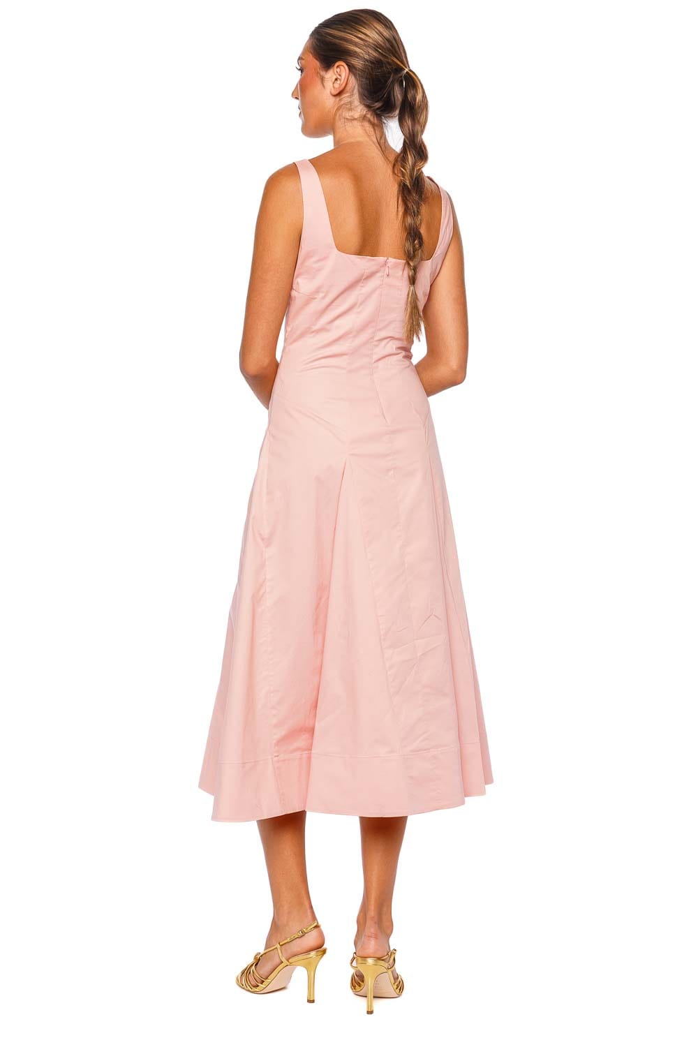 Staud Willow Tulip Sleeveless Midi Dress
