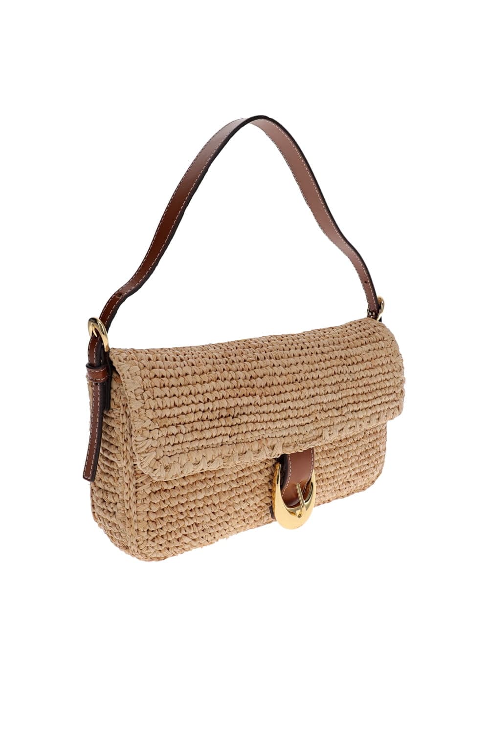 Staud Harlow Natural Tan Raffia Shoulder Bag