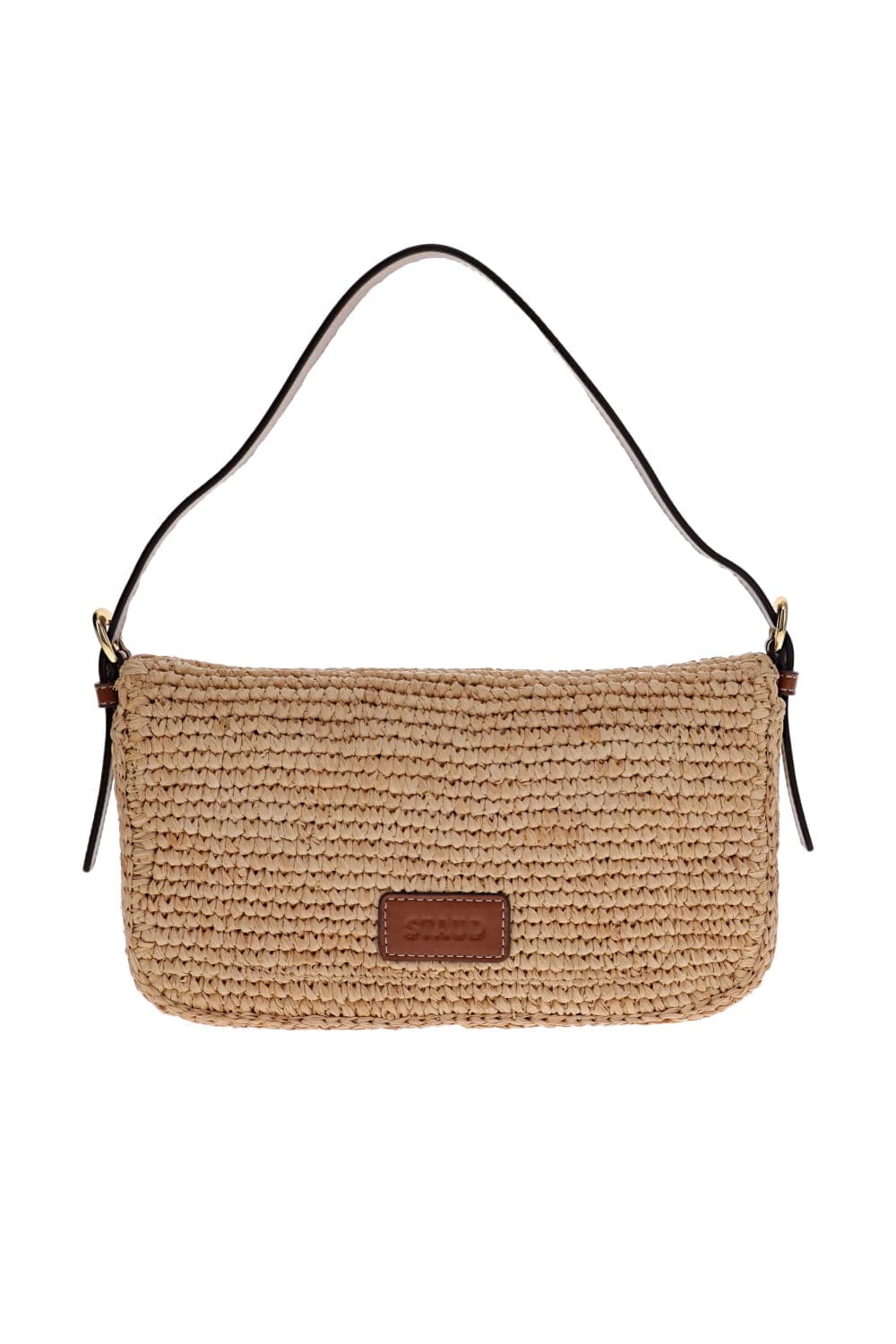Staud Harlow Natural Tan Raffia Shoulder Bag
