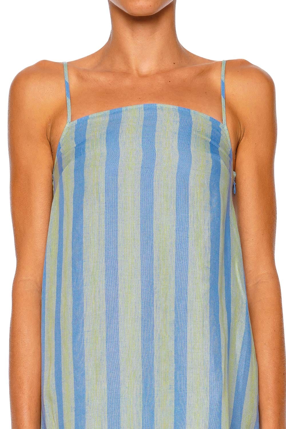 Staud Laura Seaport Stripe Linen Mini Dress