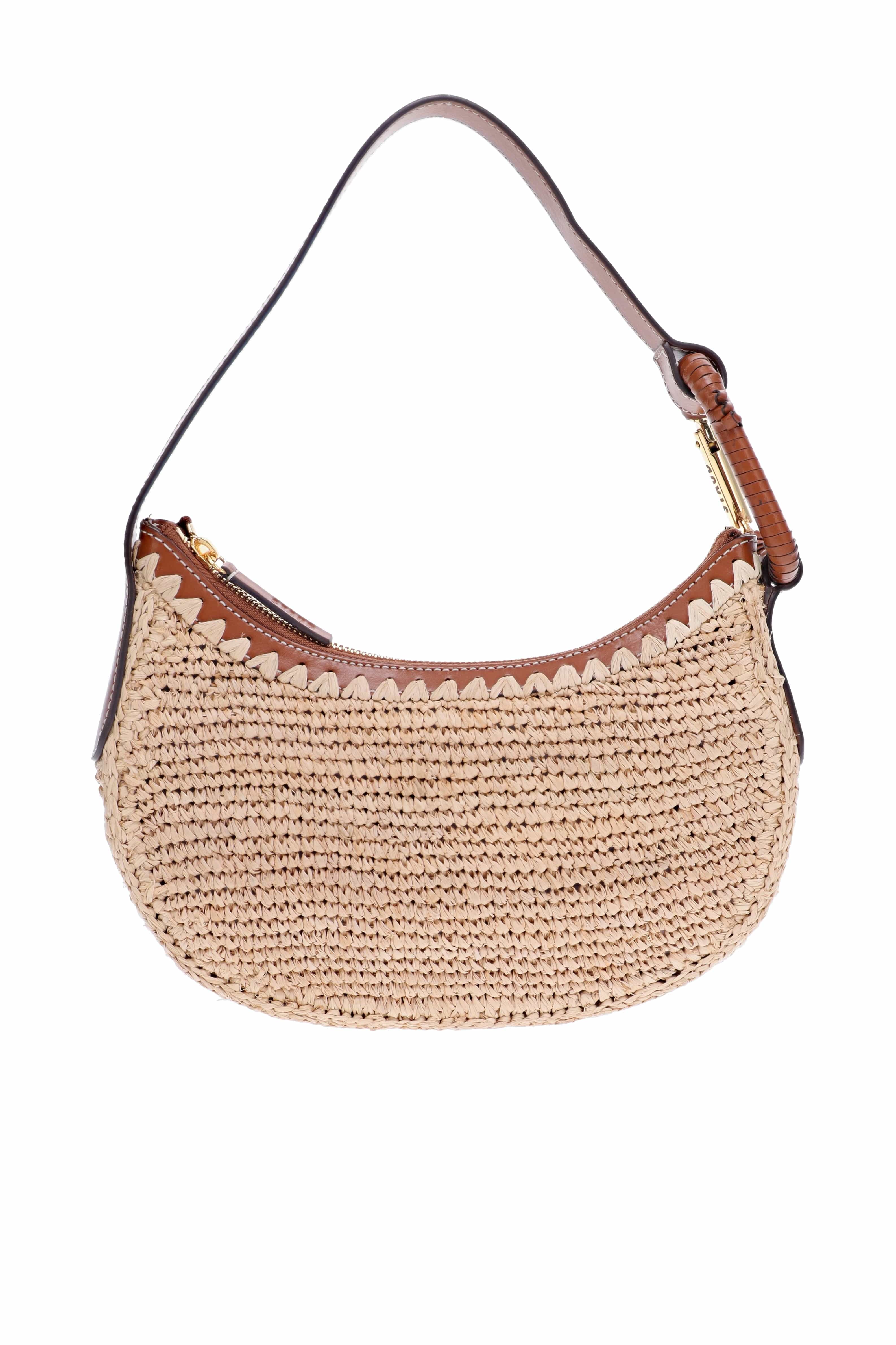 Staud Alden Natural Tan Raffia Shoulder Bag