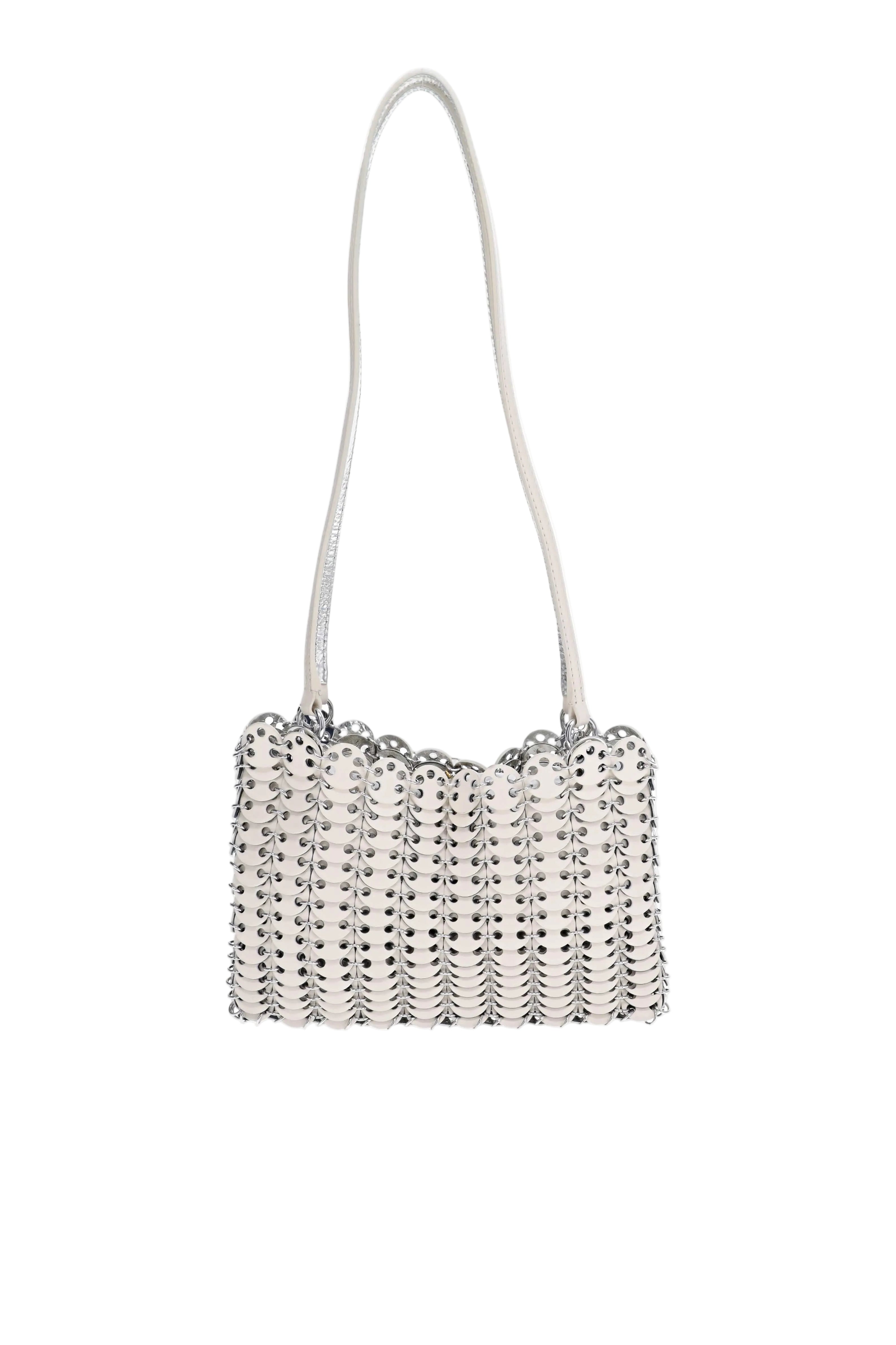 Rabanne SAC A MAIN 25HSS0506CLF283 M159 Ivory Disc Embellished Shoulder Bag