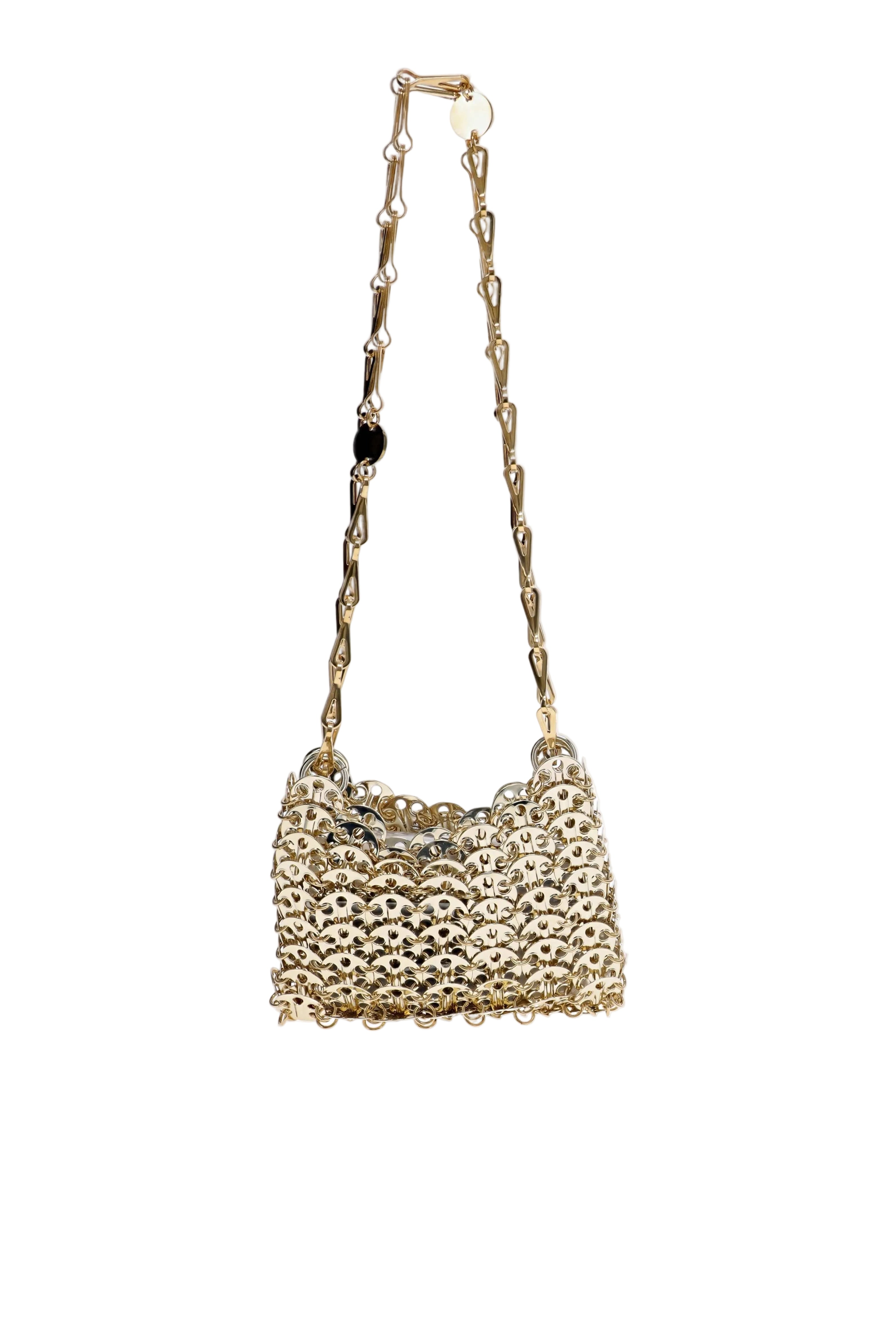 1969 Gold Nano Pink Strass Flower Bag