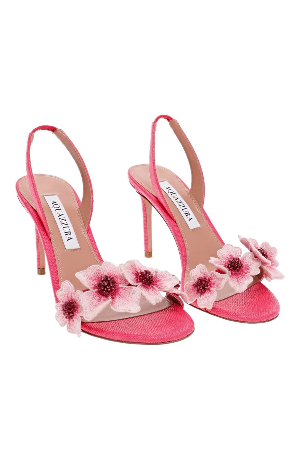 AQUAZZURA Passionflower 85 Raspberry Floral Slingback Sandal