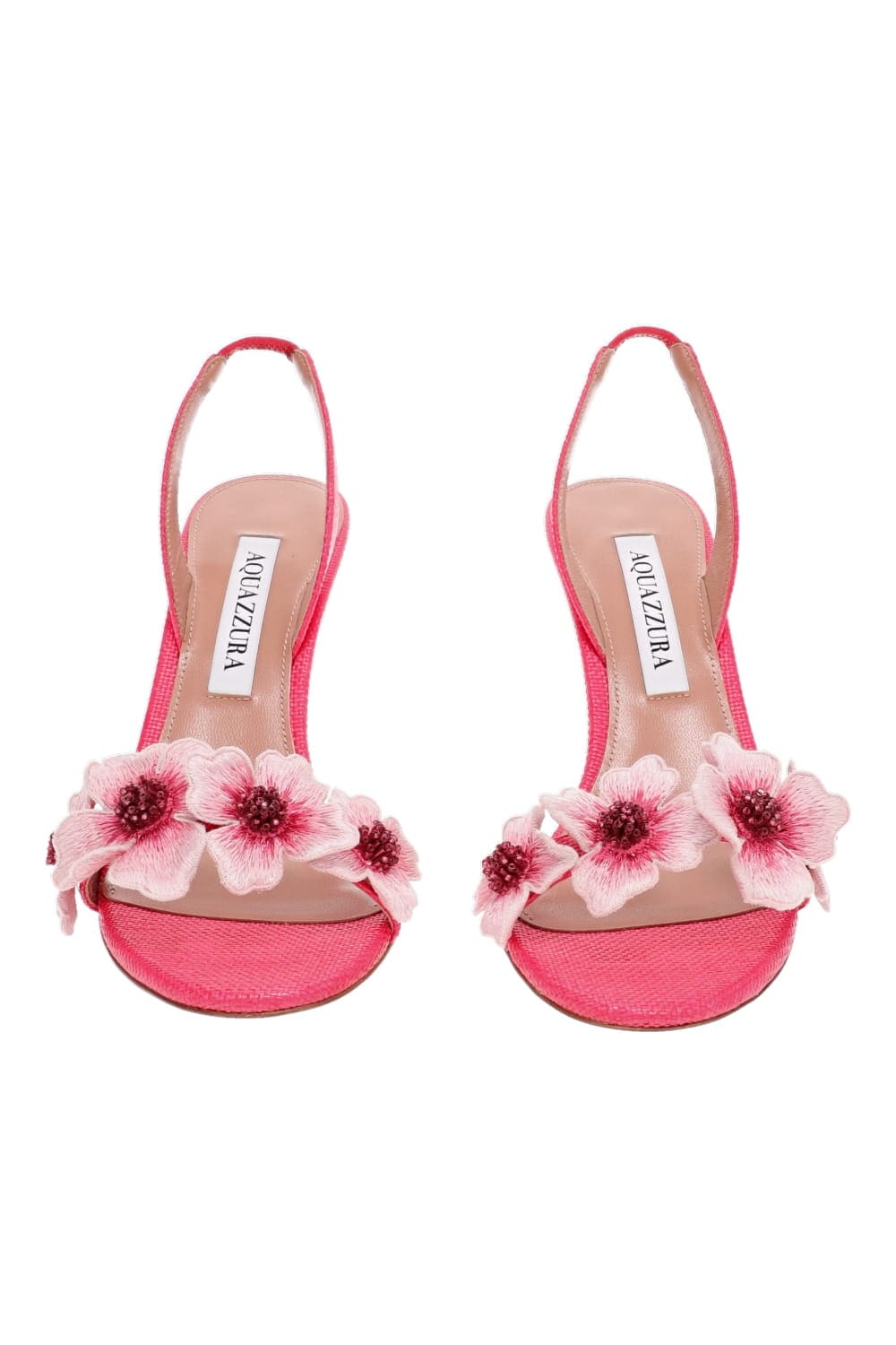 AQUAZZURA Passionflower 85 Raspberry Floral Slingback Sandal