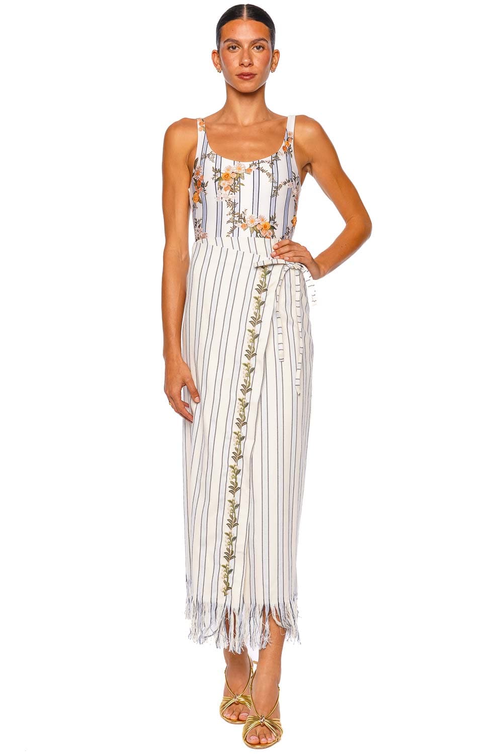 AGUA by Agua Bendita Maria Valle Fringe Wrap Pareo