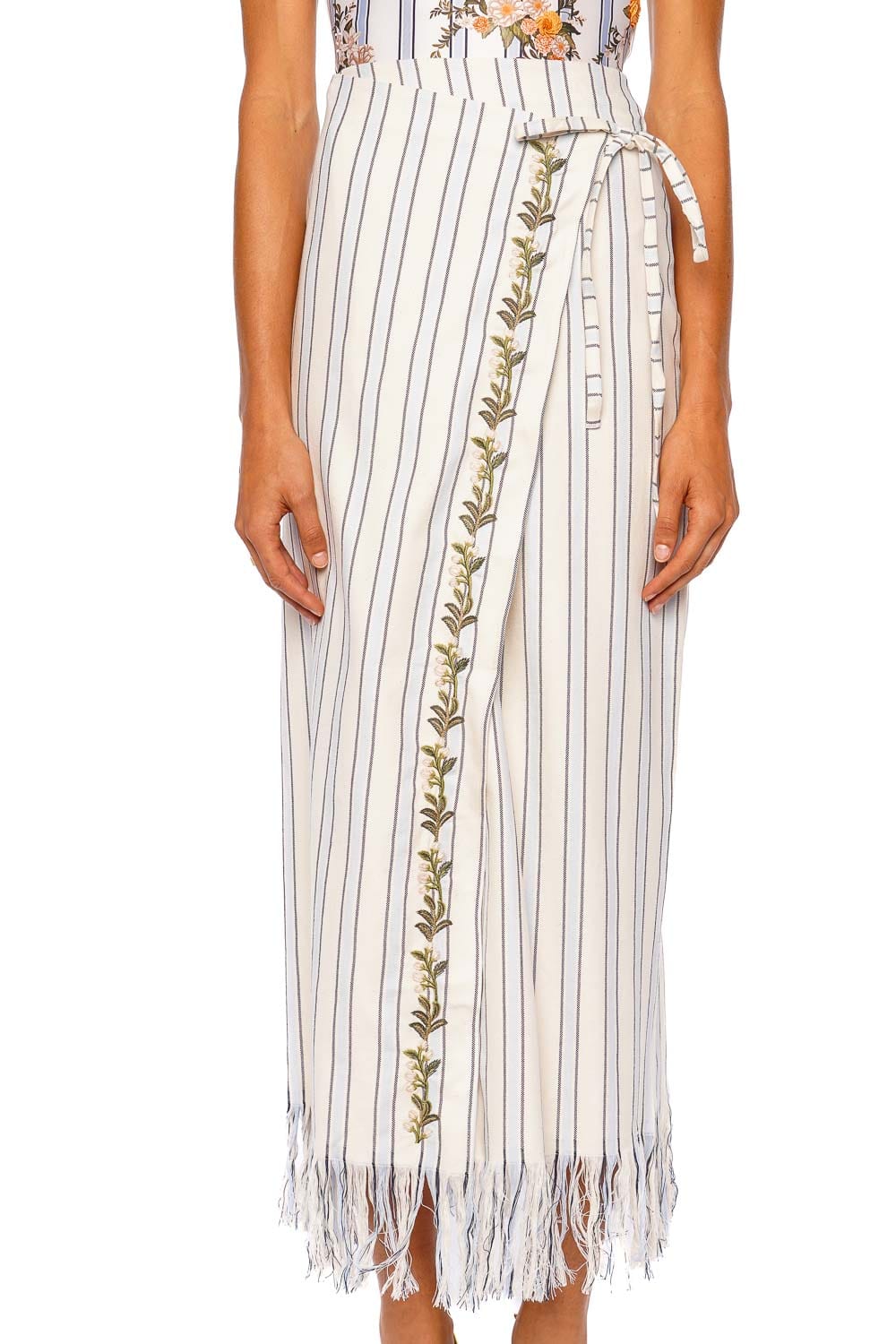AGUA by Agua Bendita Maria Valle Fringe Wrap Pareo