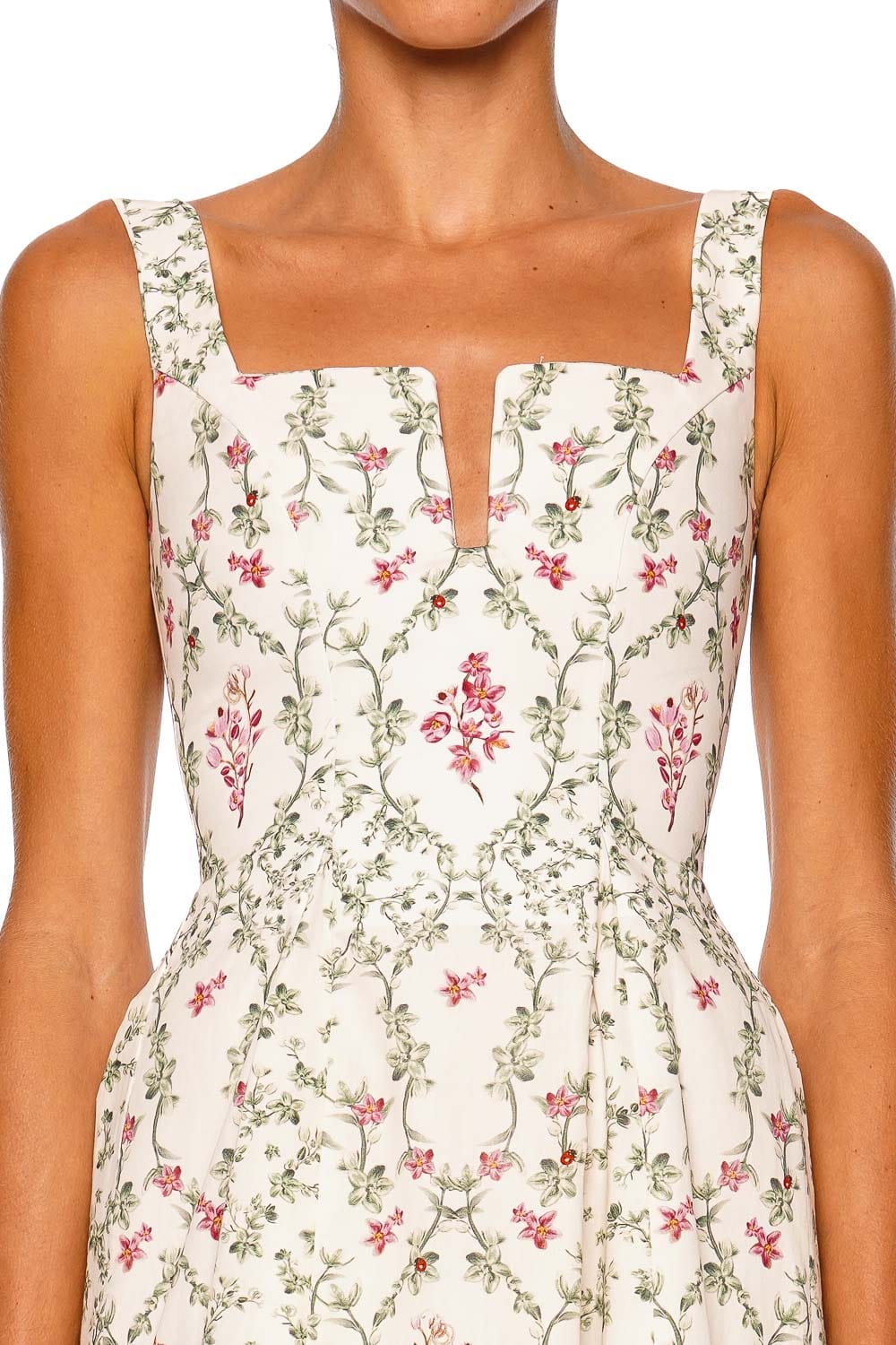 AGUA by Agua Bendita Agua Cauca Ivory Floral Strappy Mini Dress
