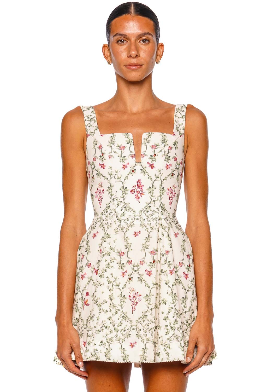 AGUA by Agua Bendita Agua Cauca Ivory Floral Strappy Mini Dress