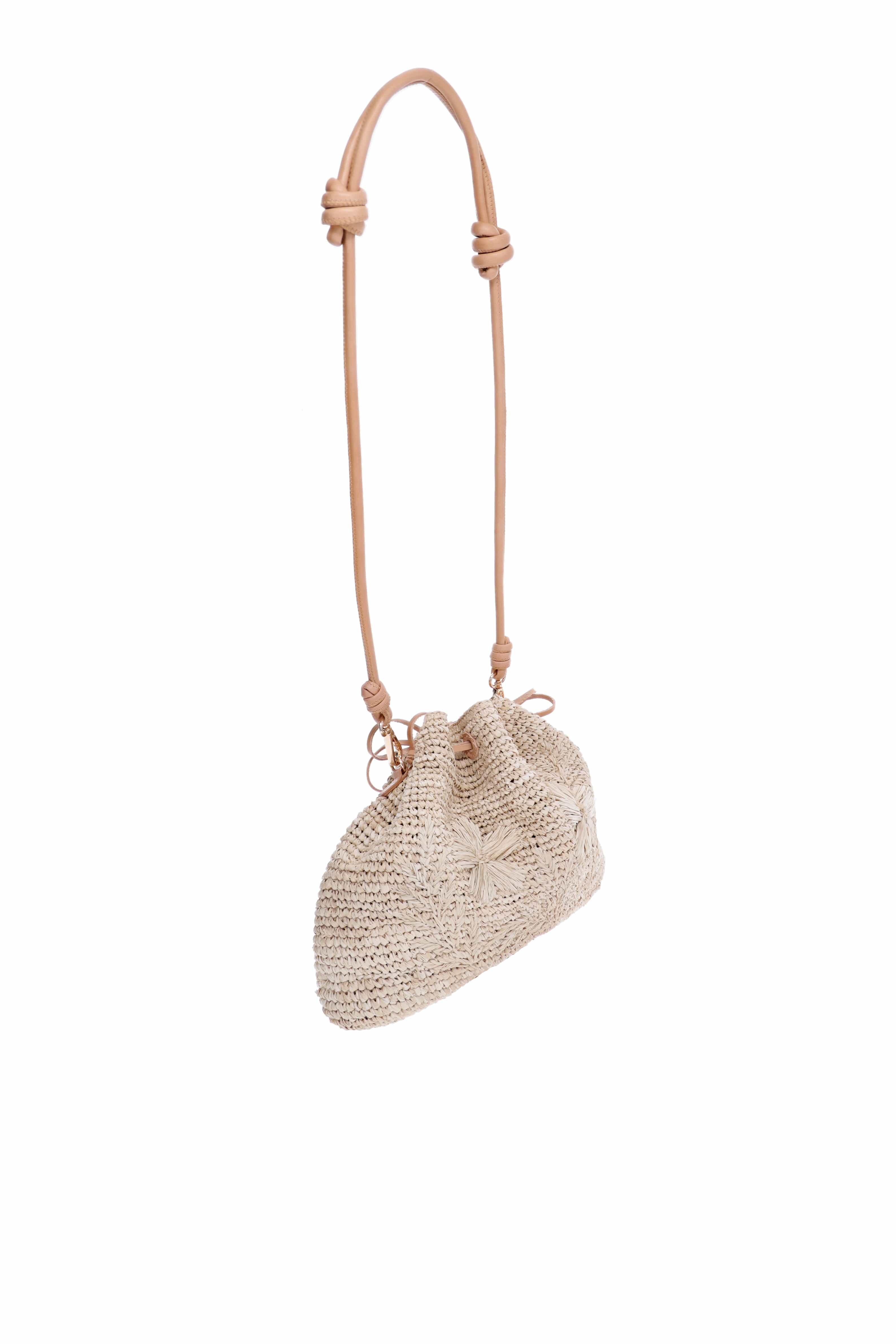 KAYU Canary Floral Natural Drawstring Shoulder Bag