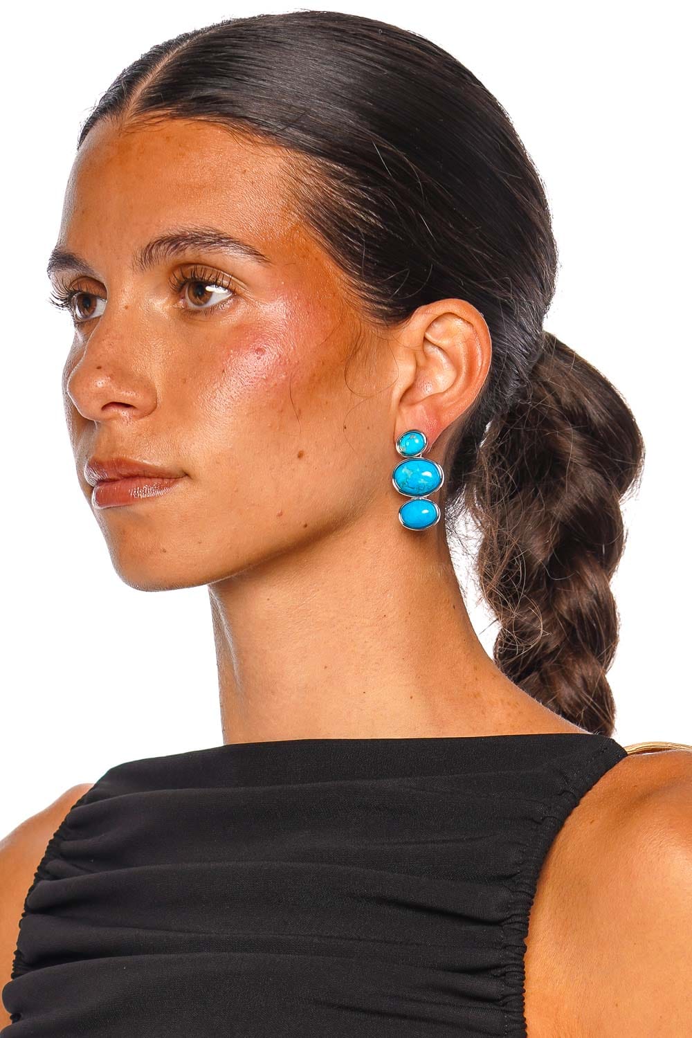 Lelet NY Vega Stone Linear Turquoise Drop Earrings