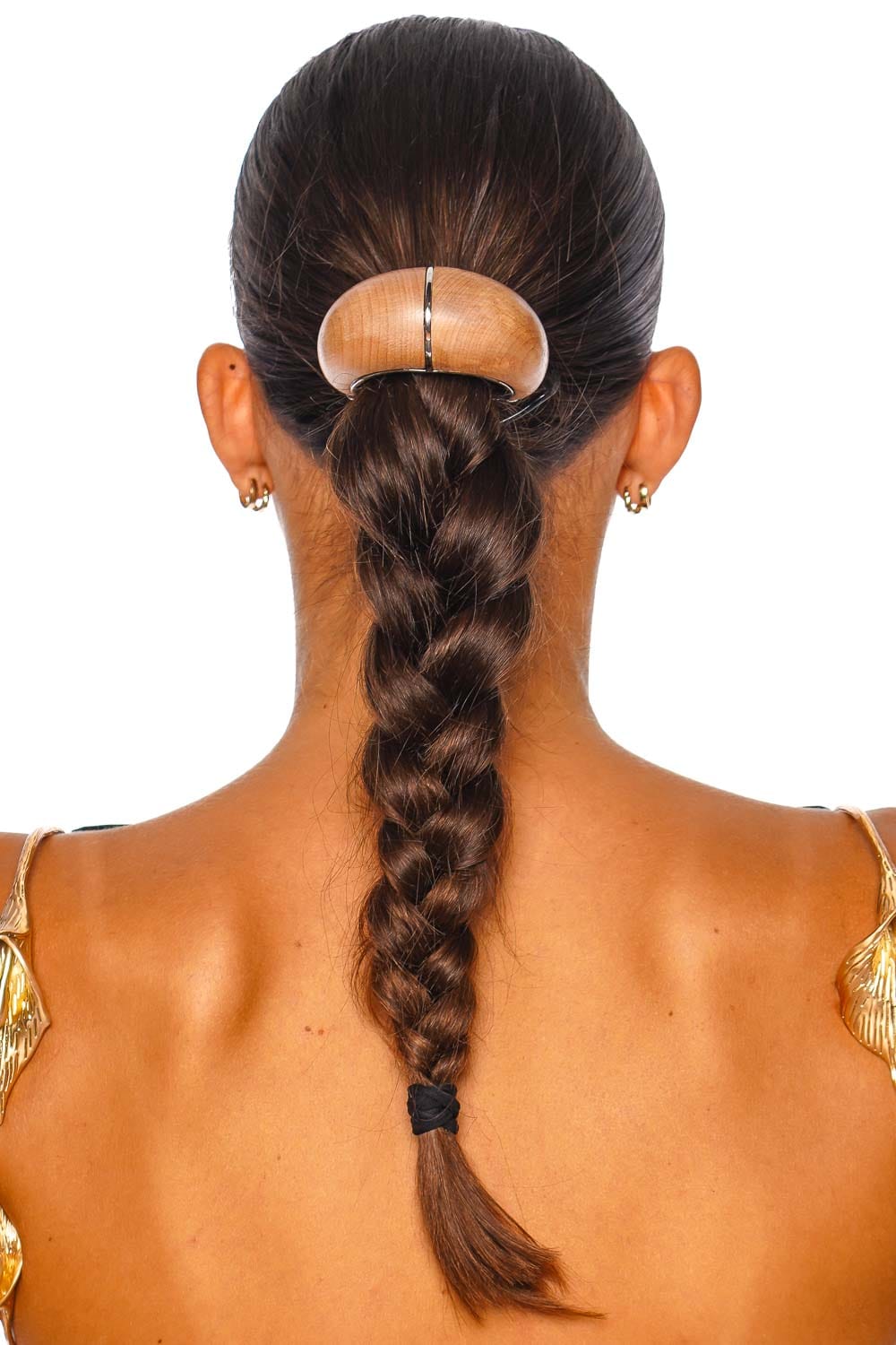 Lelet NY Amara Wood Dome Oat Pony Cuff