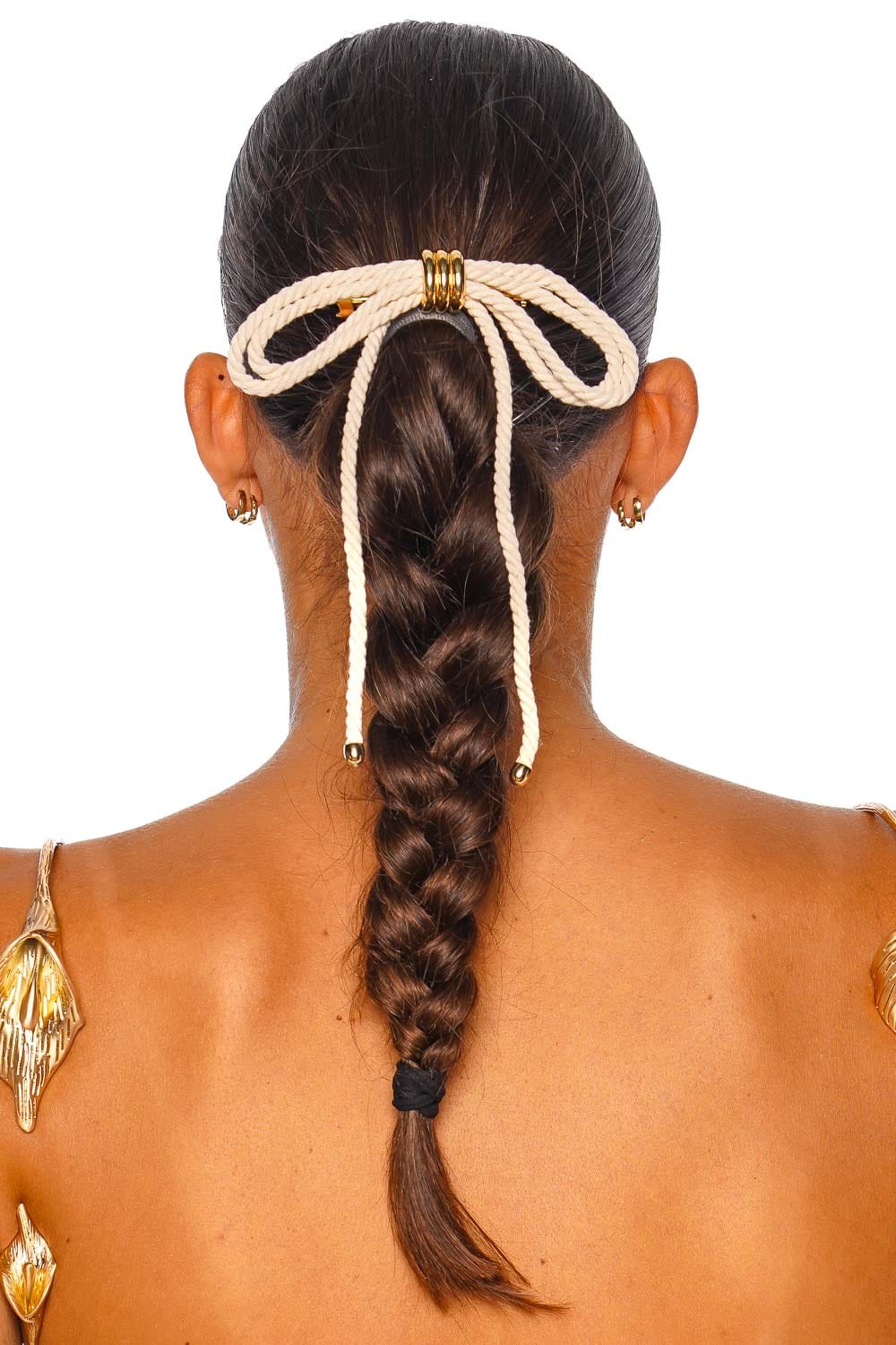 Lelet NY Bentley Rope Bow Ecru Hair Clip