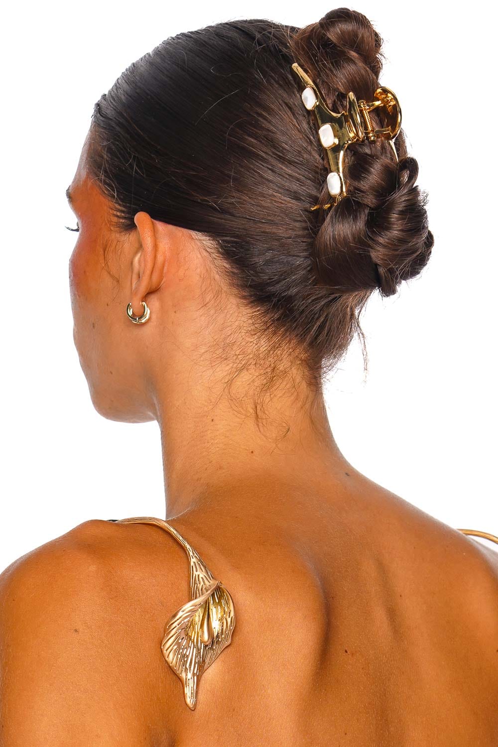 Lelet NY Vega Gold Mother of Pearl Claw Hair Clip