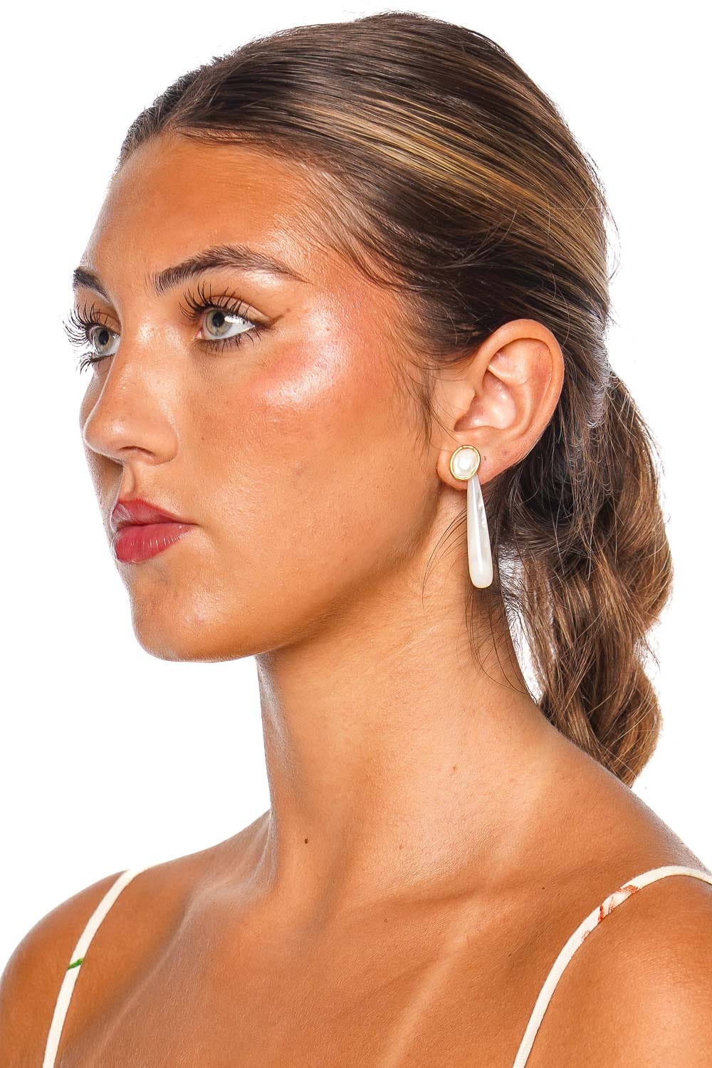 Lelet NY Akaia Mother of Pearl Drop Earrings