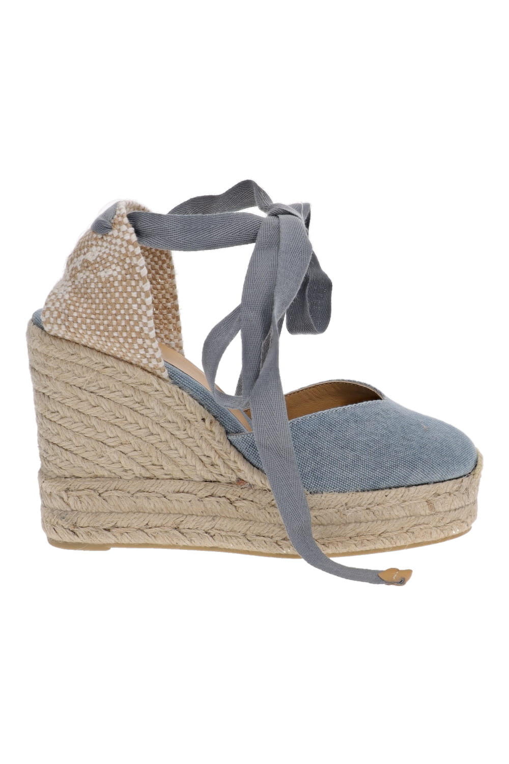 Castaner Chiara Aqua Lace Up Espadrille Wedge
