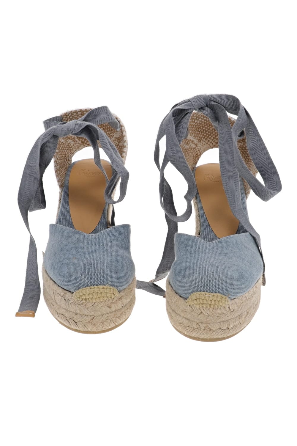 Castaner Chiara Aqua Lace Up Espadrille Wedge