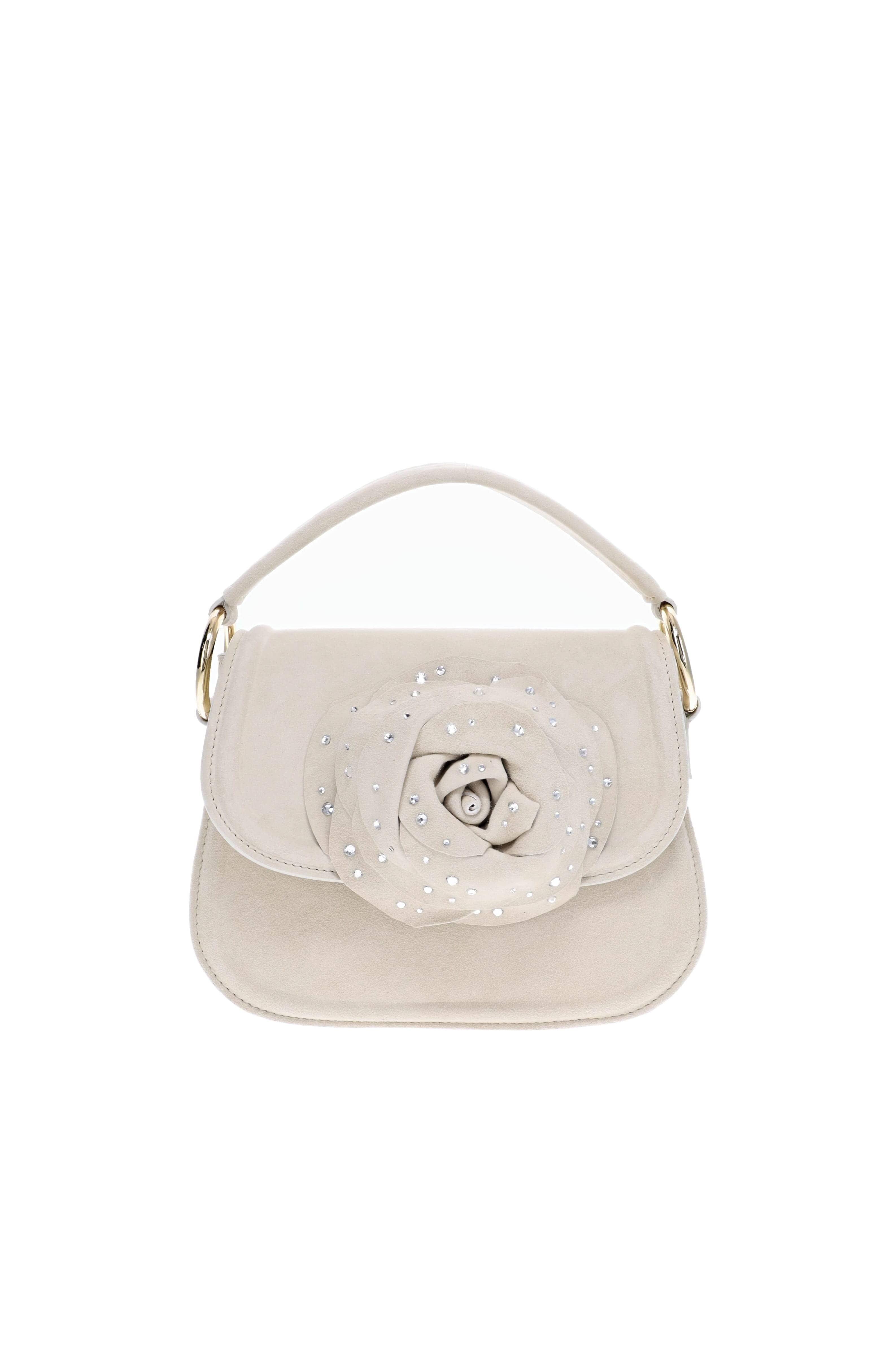Gedebe Alice Coco Suede Flower Top Handle Bag