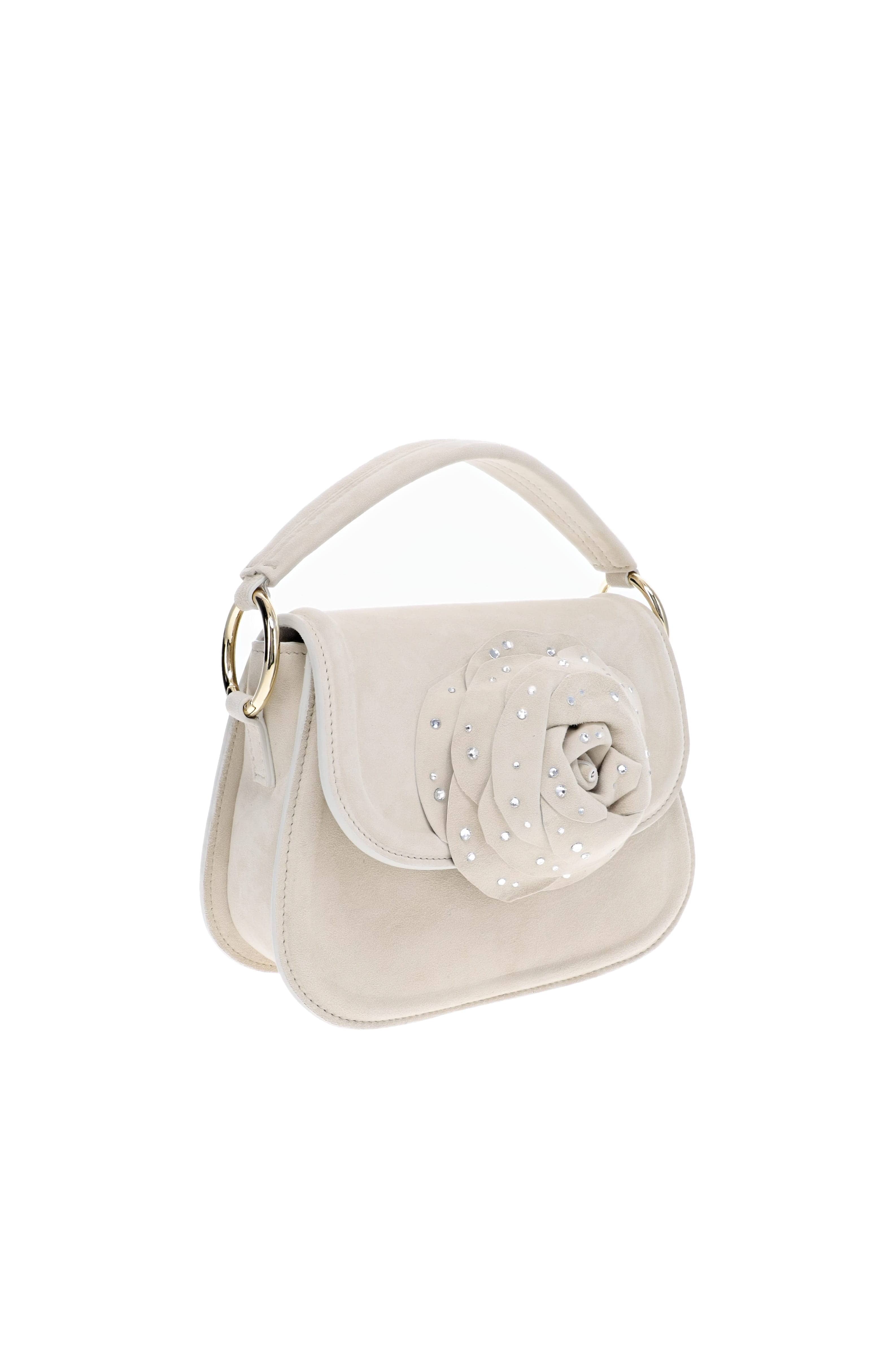 Gedebe Alice Coco Suede Flower Top Handle Bag