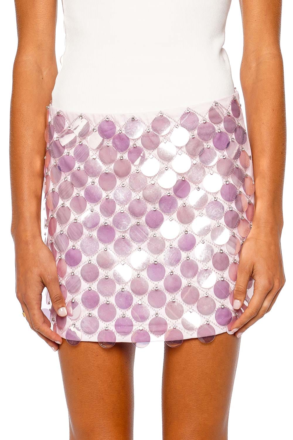 DES_PHEMMES Embellished Micro Candy Pink Mini Skirt