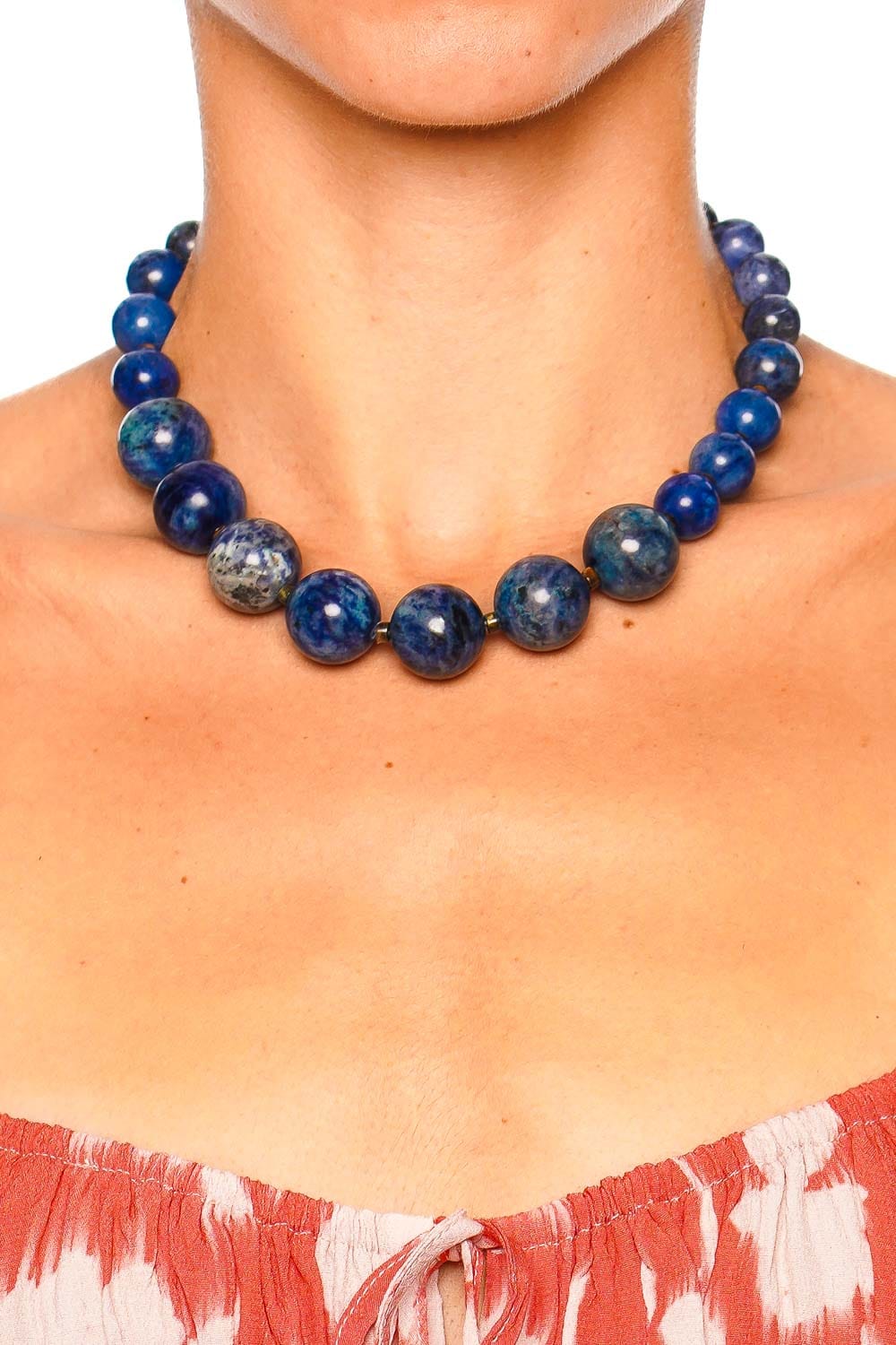 Roxanne Assoulin Lapis Very Big Beaded Stone Necklace