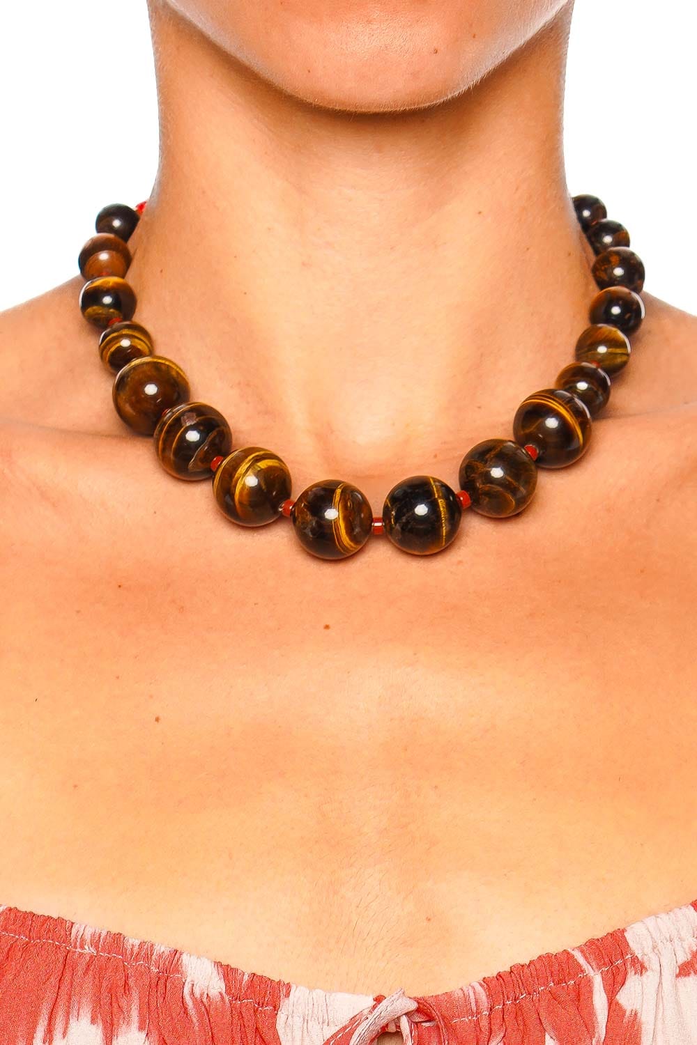 Roxanne Assoulin Very Big Bead Tiger's Eye Stone Necklace