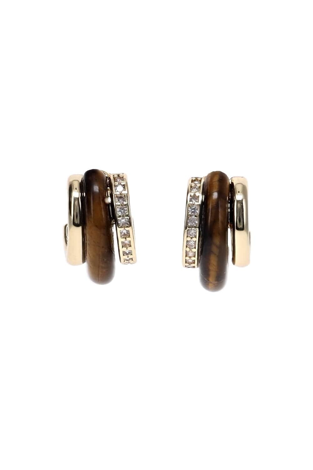 Roxanne Assoulin Tiger's Eye Stone Huggie Earrings