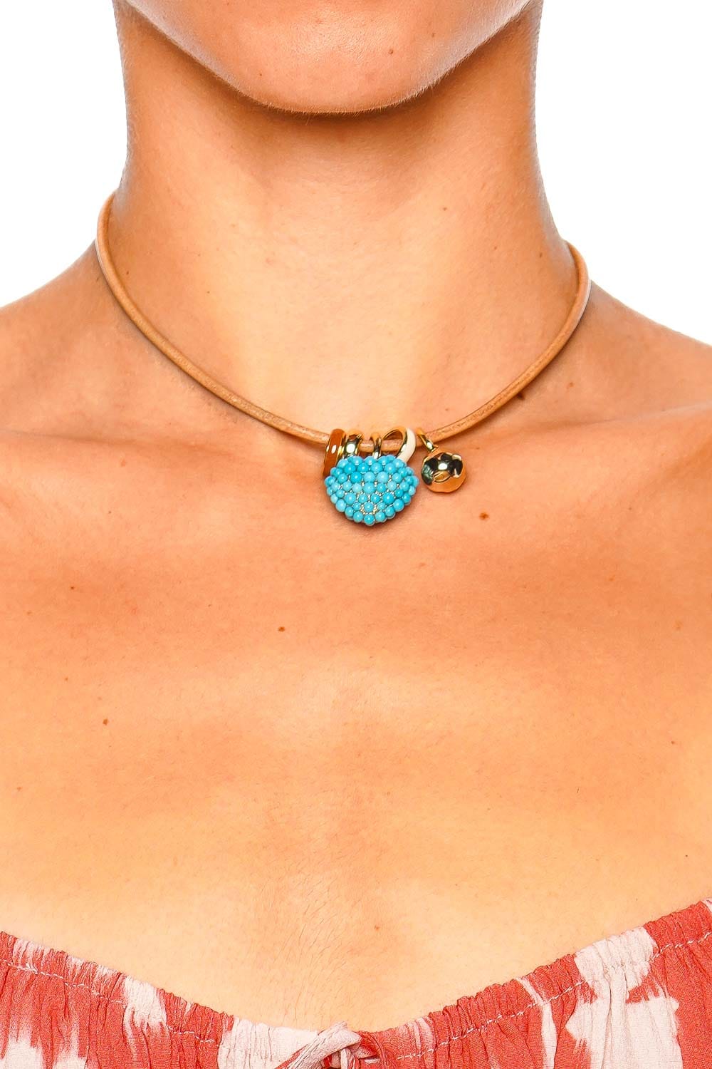 Leather Stone Slider Beaded Charm Necklace