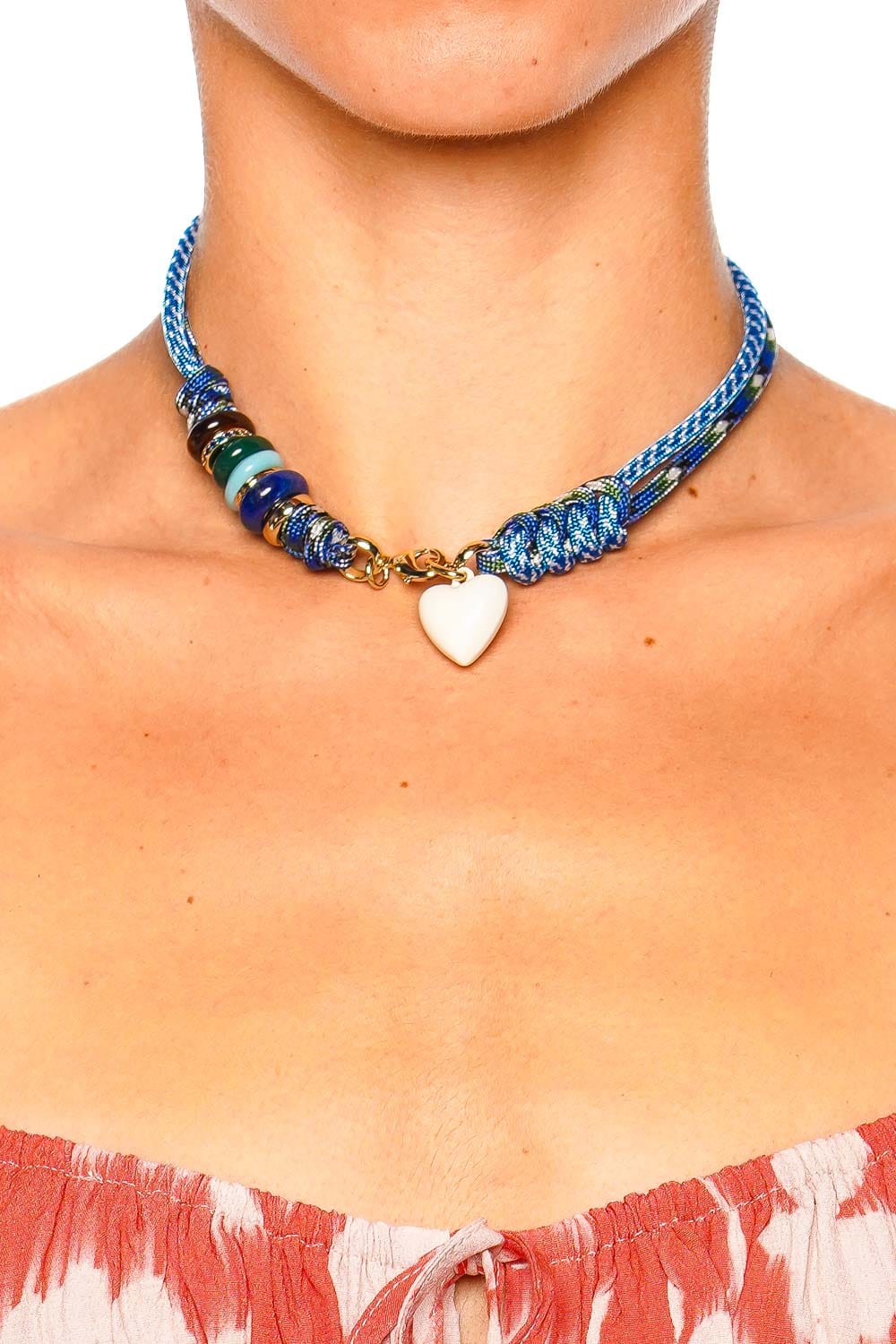 Roxanne Assoulin Super Size Happy Cord Necklace with Blue Rope and Colorful Beads