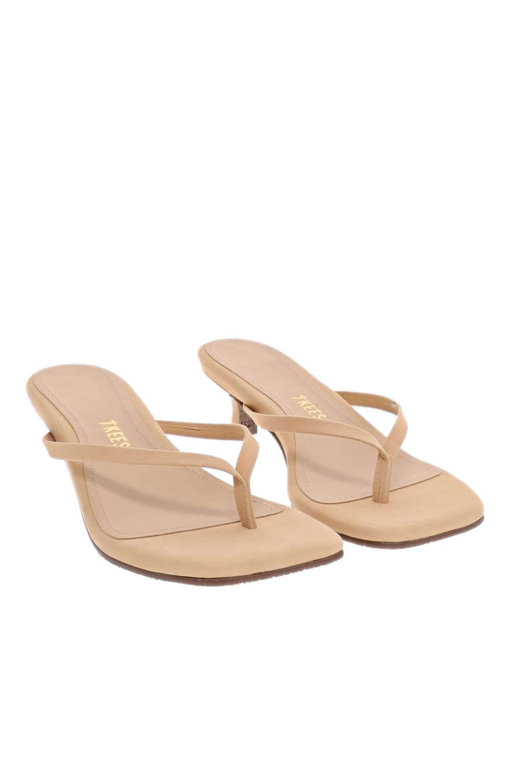 TKEES Square Toe Julia Sunkissed Suede Thong Heel Sandals