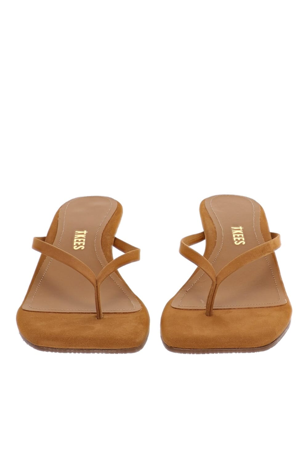 Julia Camel Suede Square Toe Kitten Heel