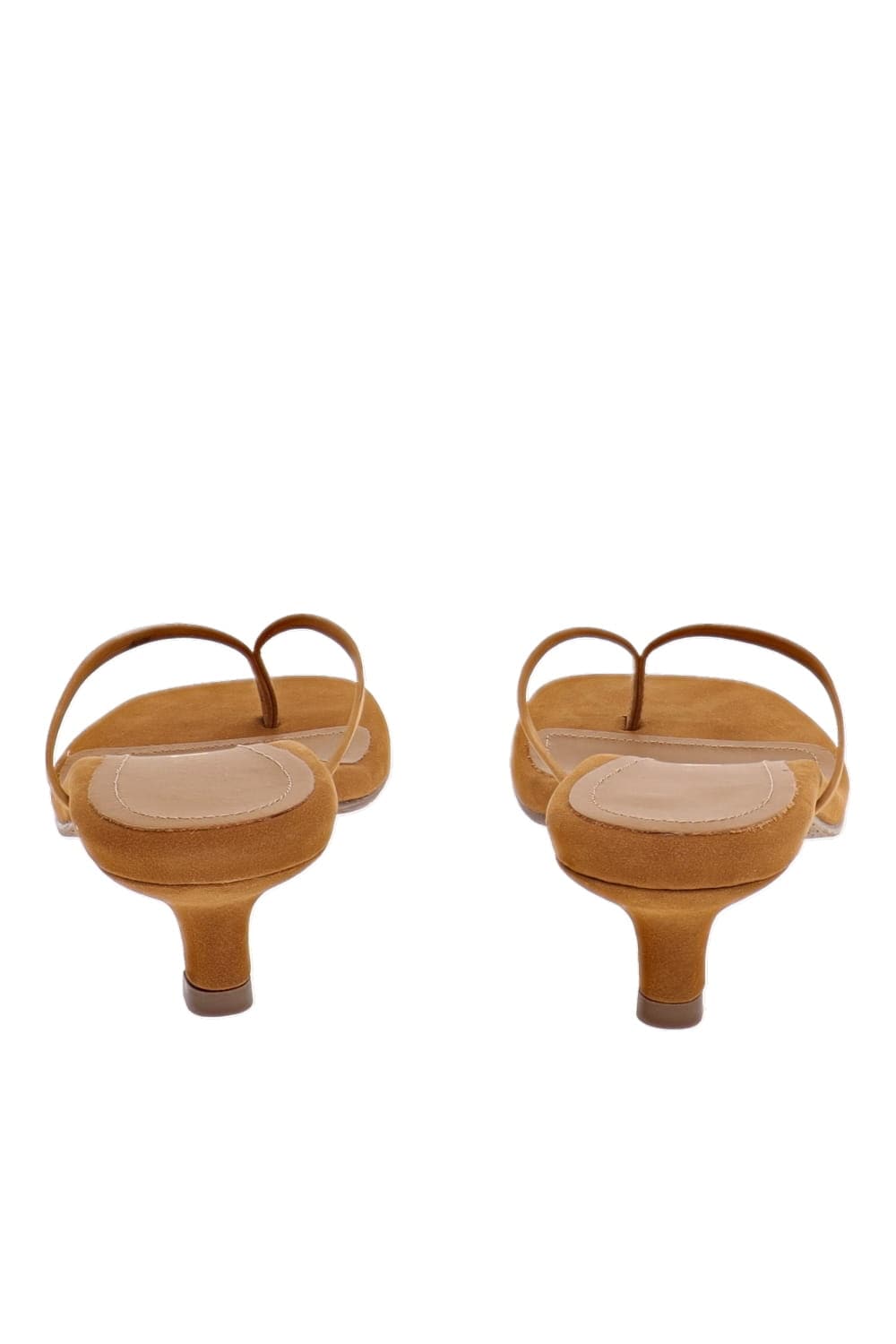 Julia Camel Suede Square Toe Kitten Heel