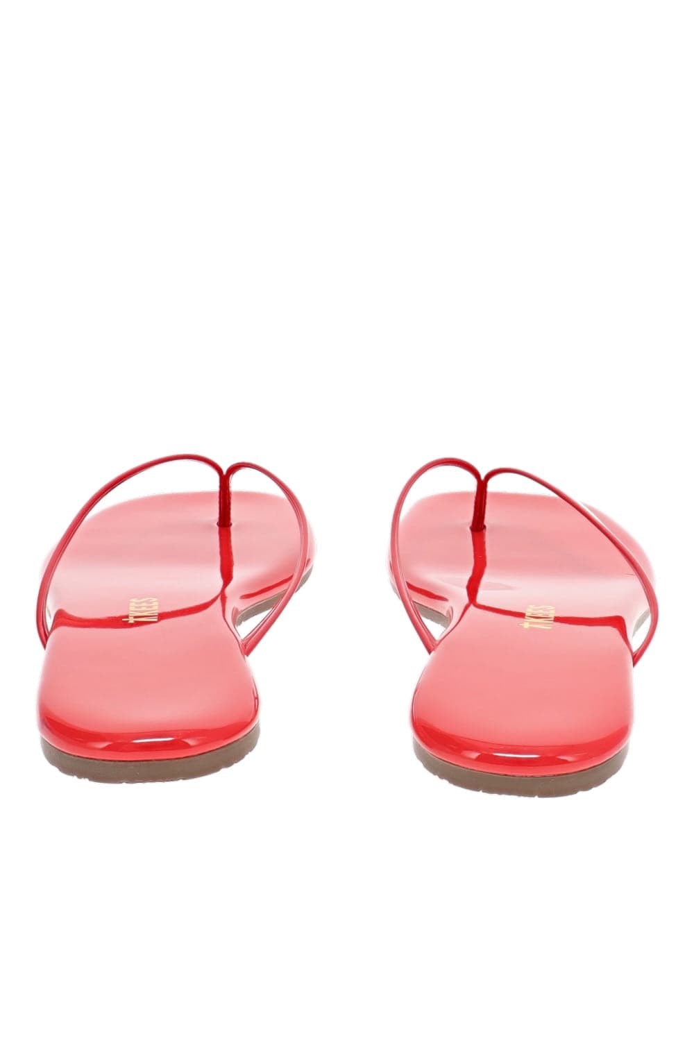 TKEES Square Toe Lily Red Gloss Square Toe Thong Sandals