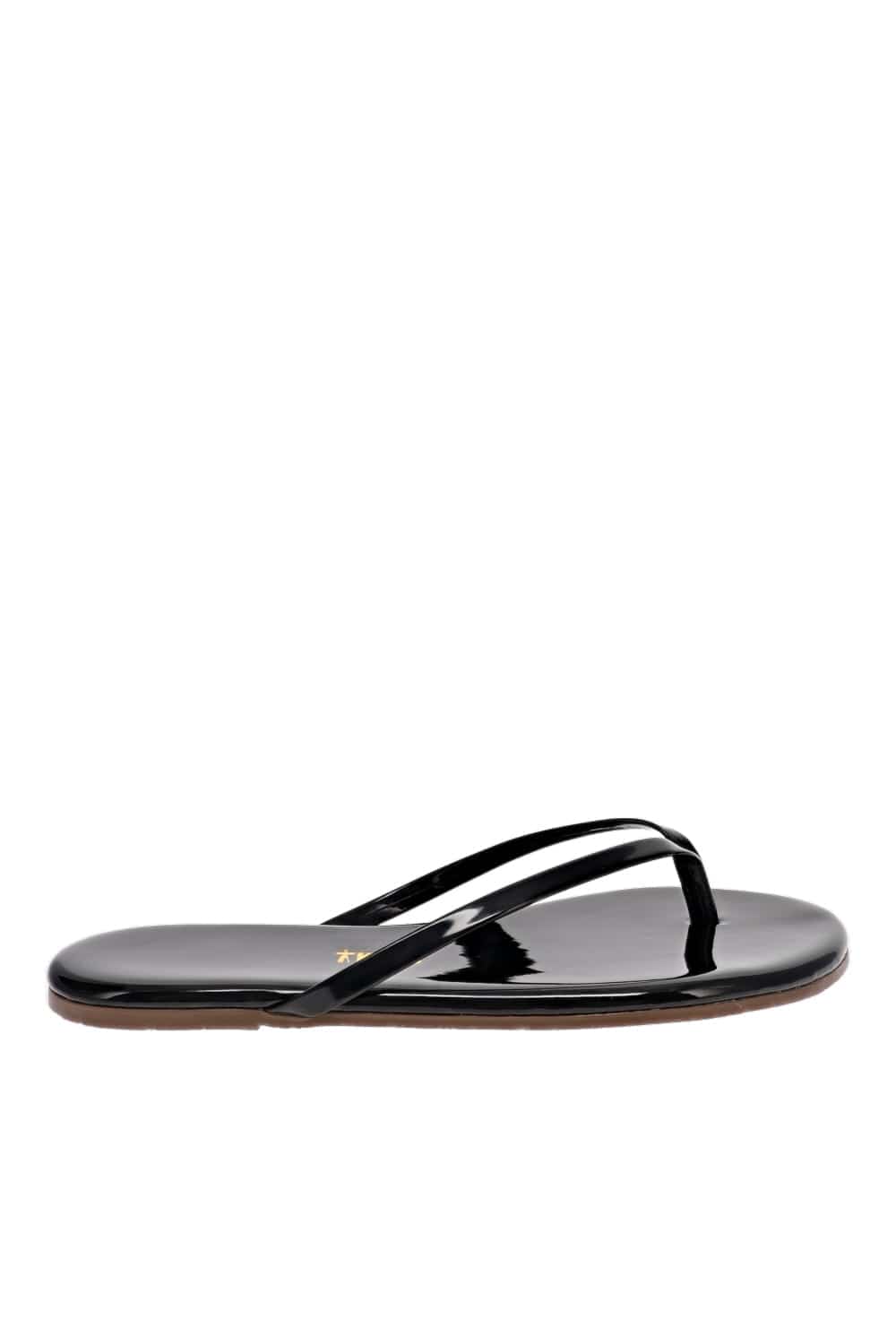 TKEES Glosses Licorice Patent Leather Sandal