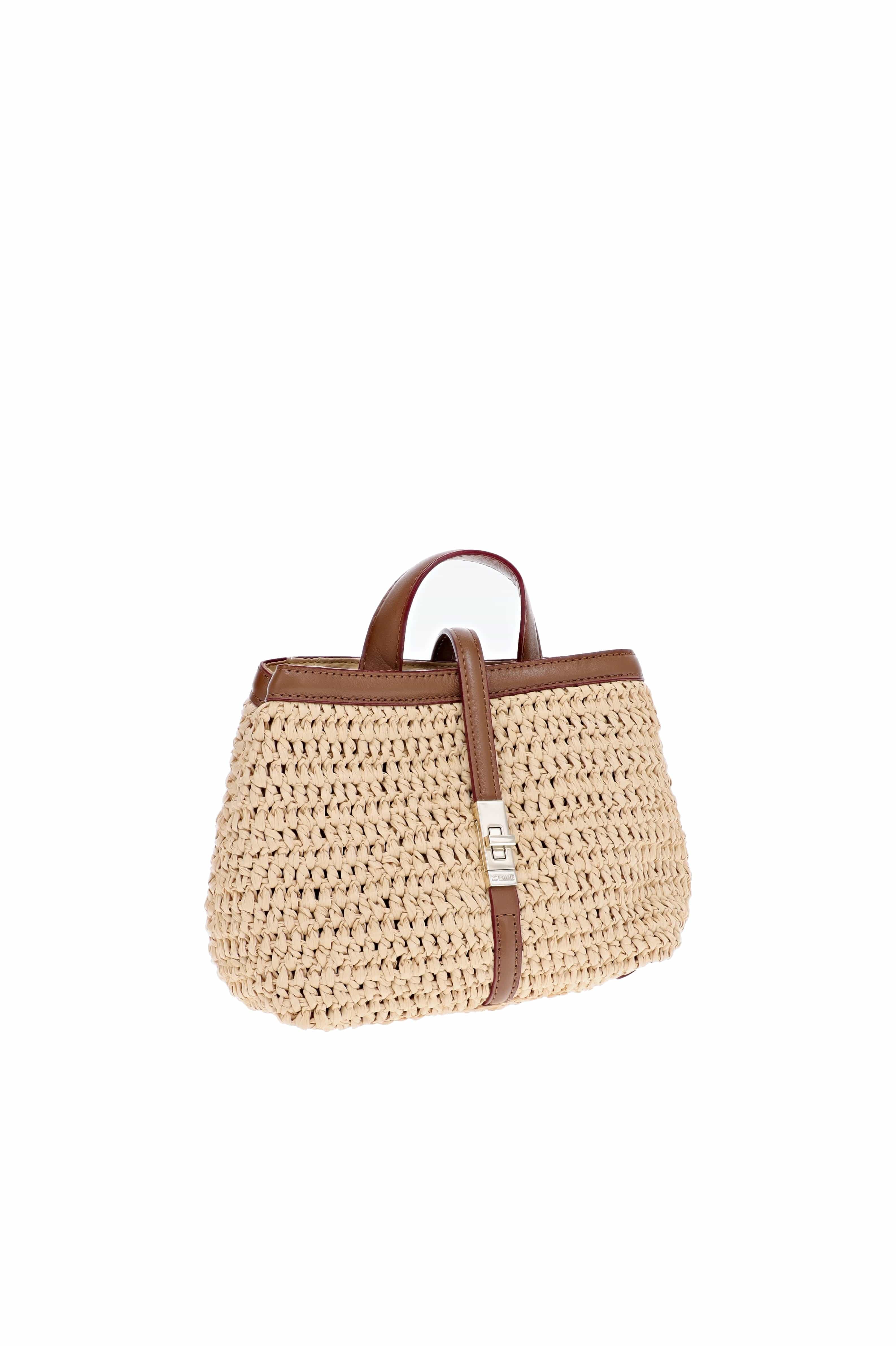 MZ Wallace Mini Crochet Astor Camel Top Handle Bag