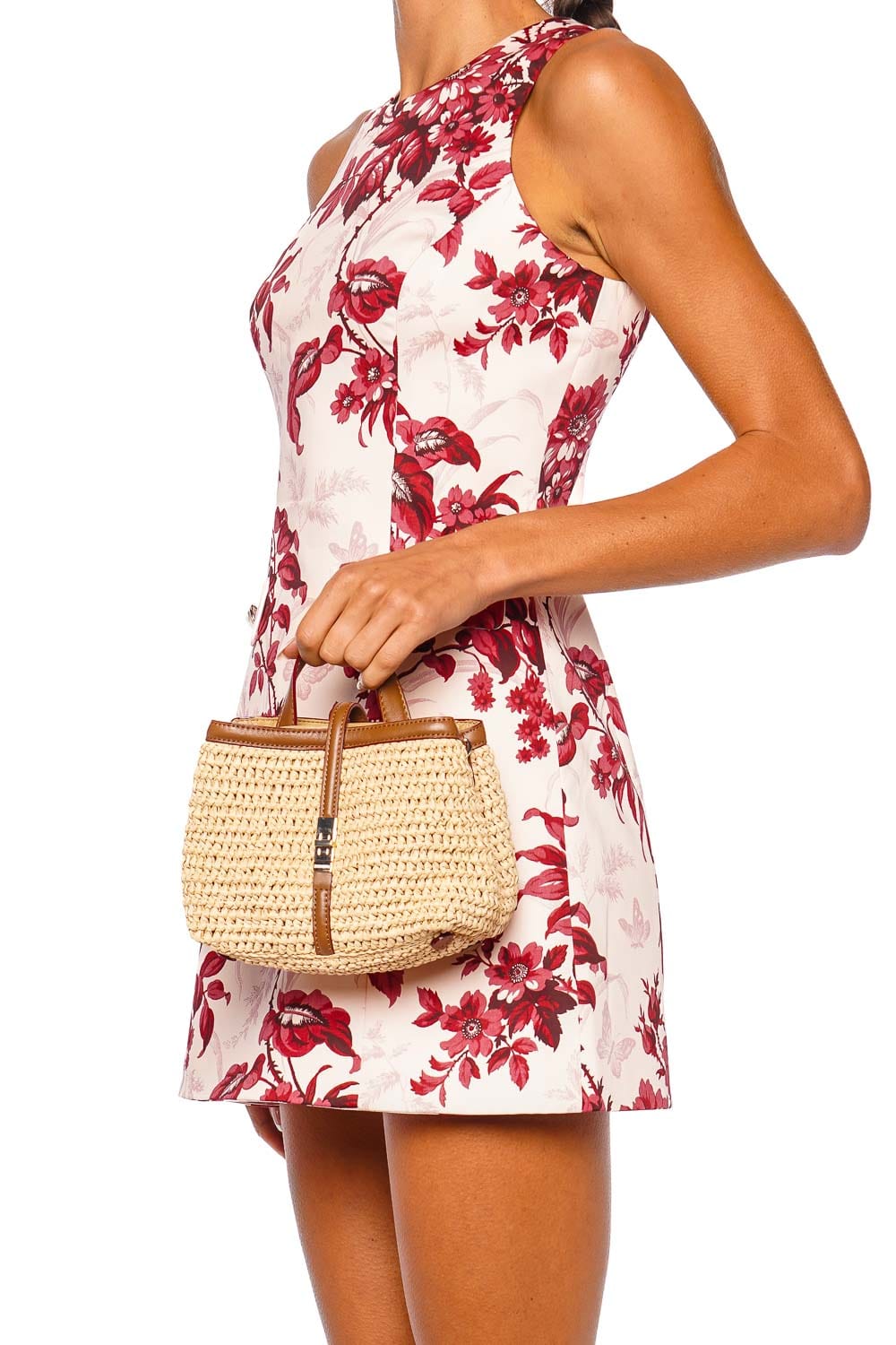 MZ Wallace Mini Crochet Astor Camel Top Handle Bag
