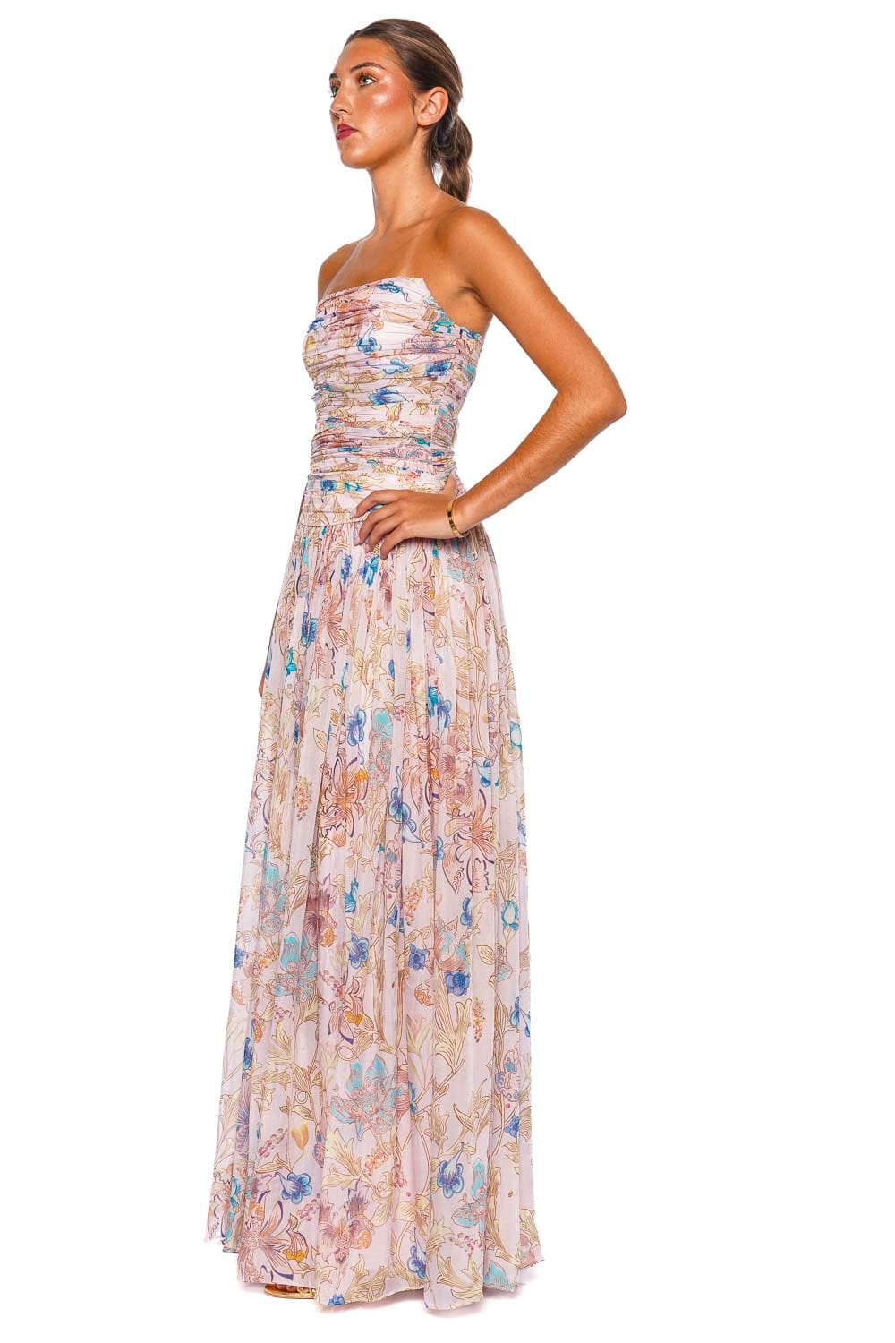LA FUORI Elysium Symphony Multi Floral Strapless Maxi Dress
