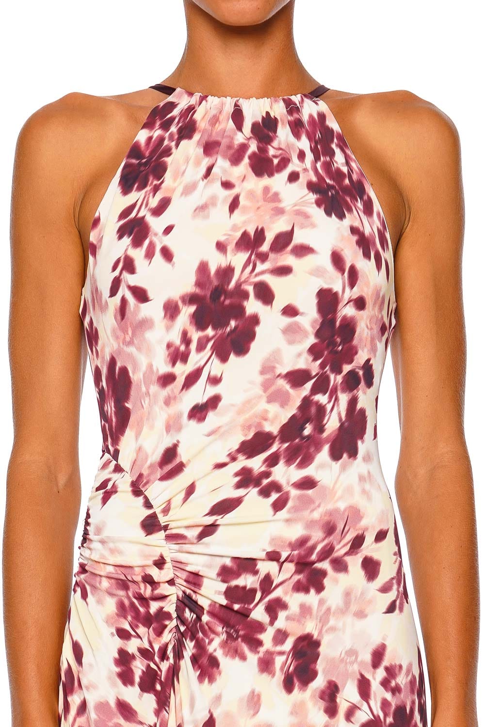 SIMKHAI Cerin Fig Multi Halter Maxi Dress