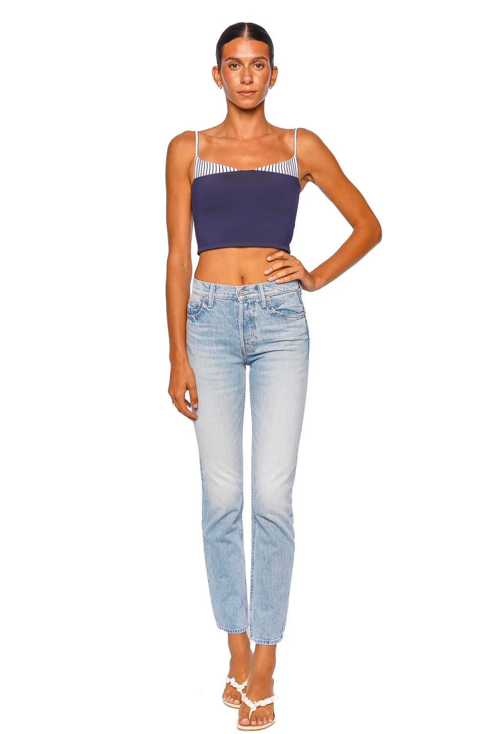 MOTHER Denim The Tomcat Skimp Head Rush Straight Leg Jeans Light Wash