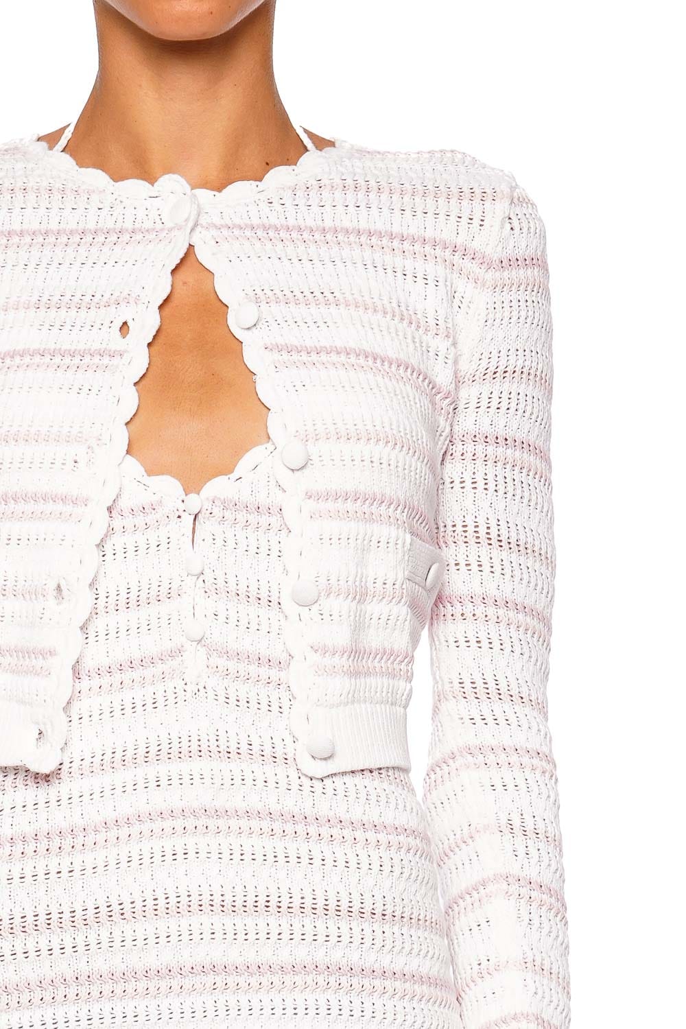 LoveShackFancy Dessa Cardigan Marbella Stripe Long Sleeve Cropped Cardigan