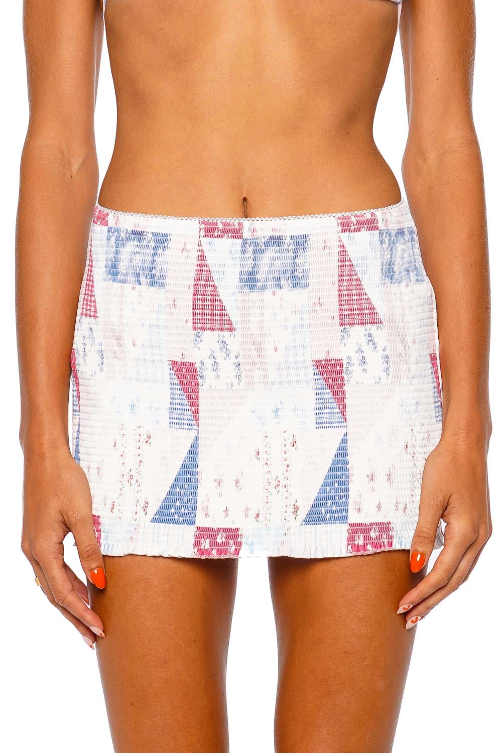 LoveShackFancy Arwen Blueberry Sundae Textured Mini Swim Skirt