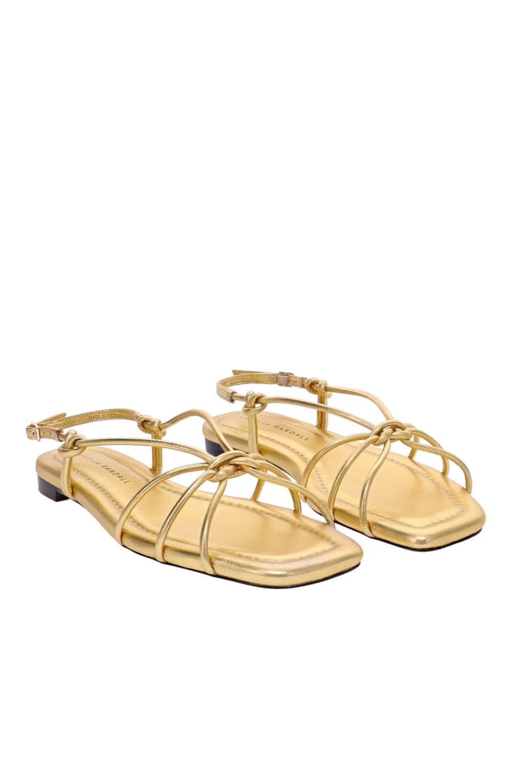 Loeffler Randall Karly Gold Metallic Leather Knotted Sandal