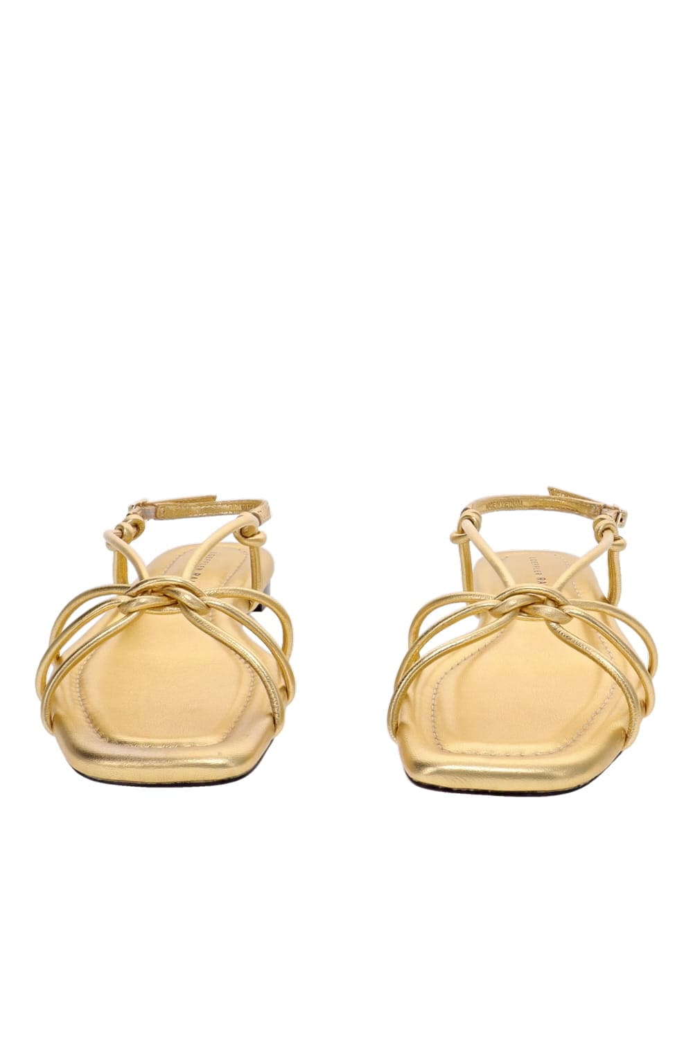 Loeffler Randall Karly Gold Metallic Leather Knotted Sandal
