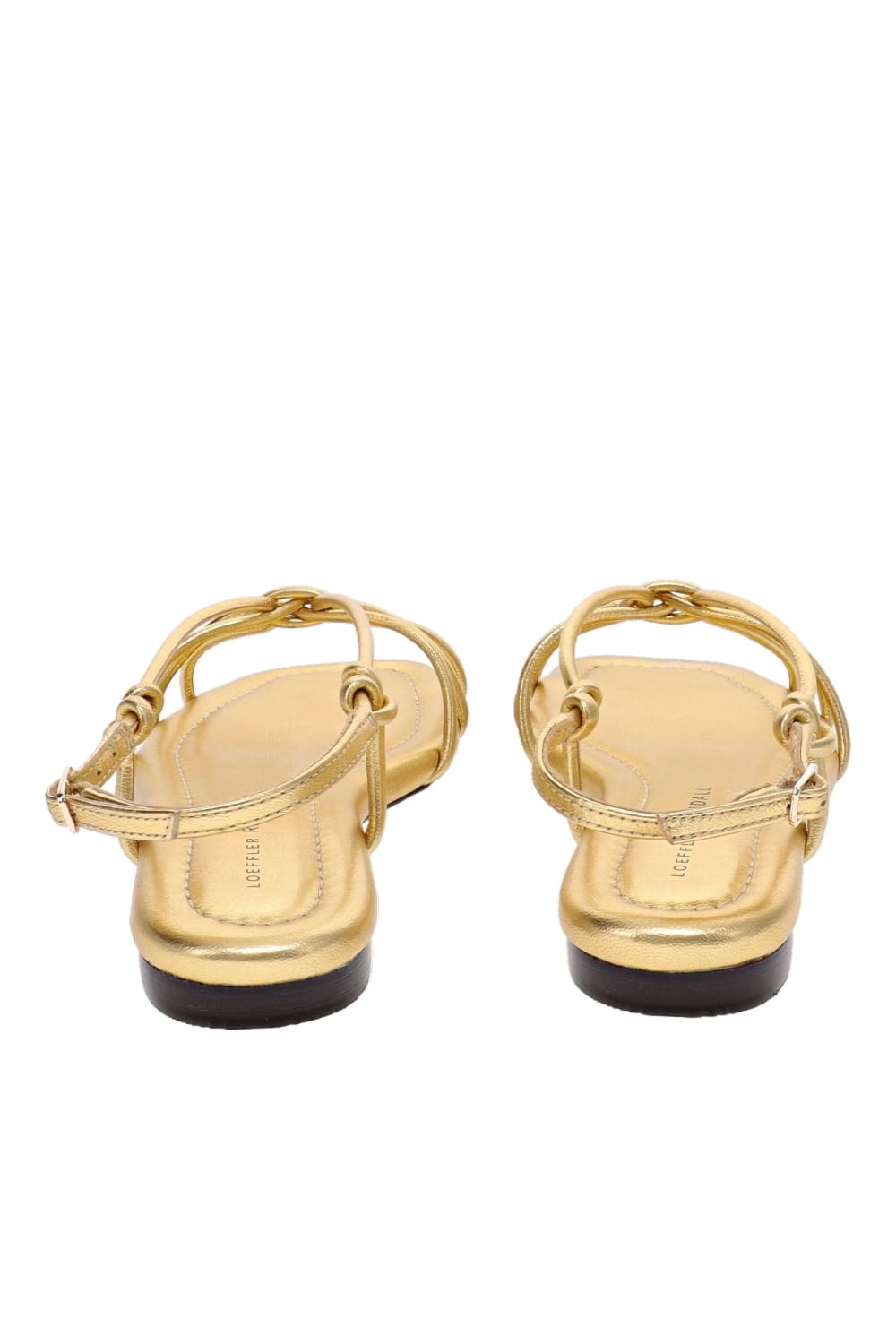 Loeffler Randall Karly Gold Metallic Leather Knotted Sandal