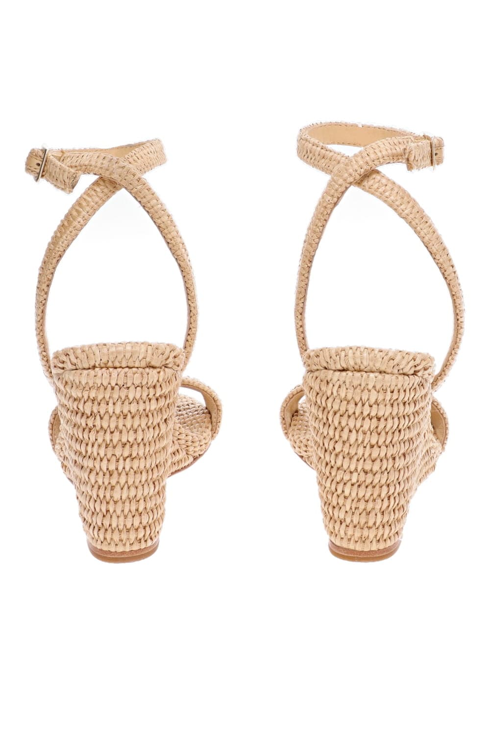 Loeffler Randall Gavi Wedge Natural Raffia Ankle Strap Wedge Sandal