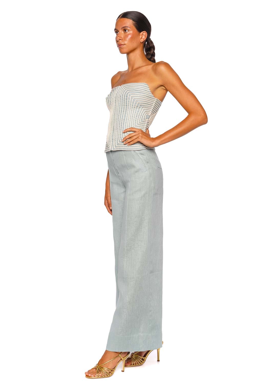 Andres Otalora La Promesa Mint Wide Leg Pants