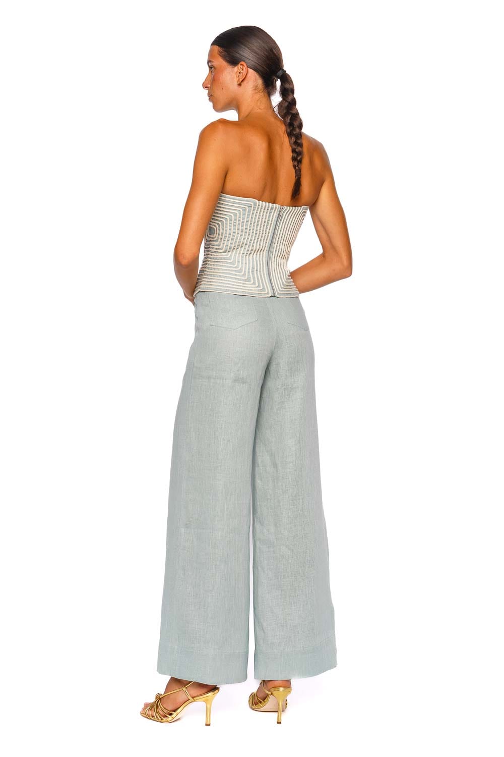 Andres Otalora La Promesa Mint Wide Leg Pants