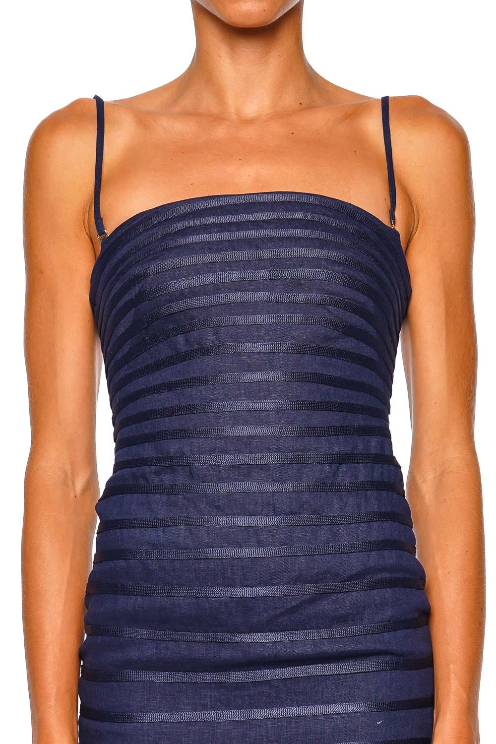 Andres Otalora Eterna Brisa Navy Strappy Midi Dress