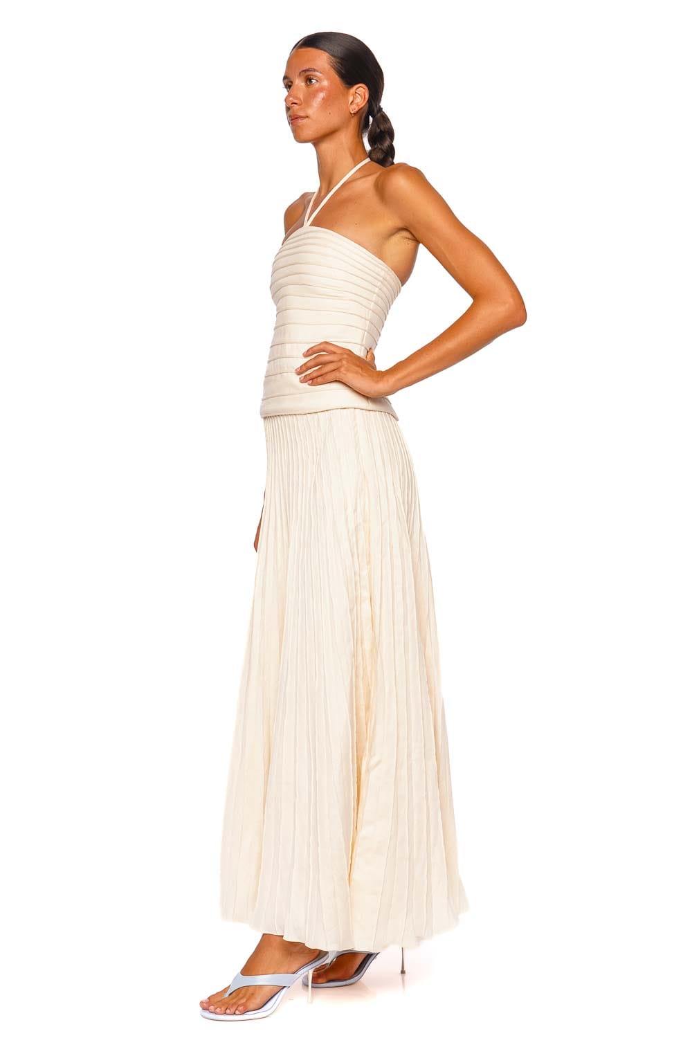 Andres Otalora En Tu Luz Ivory Halter Strap Top